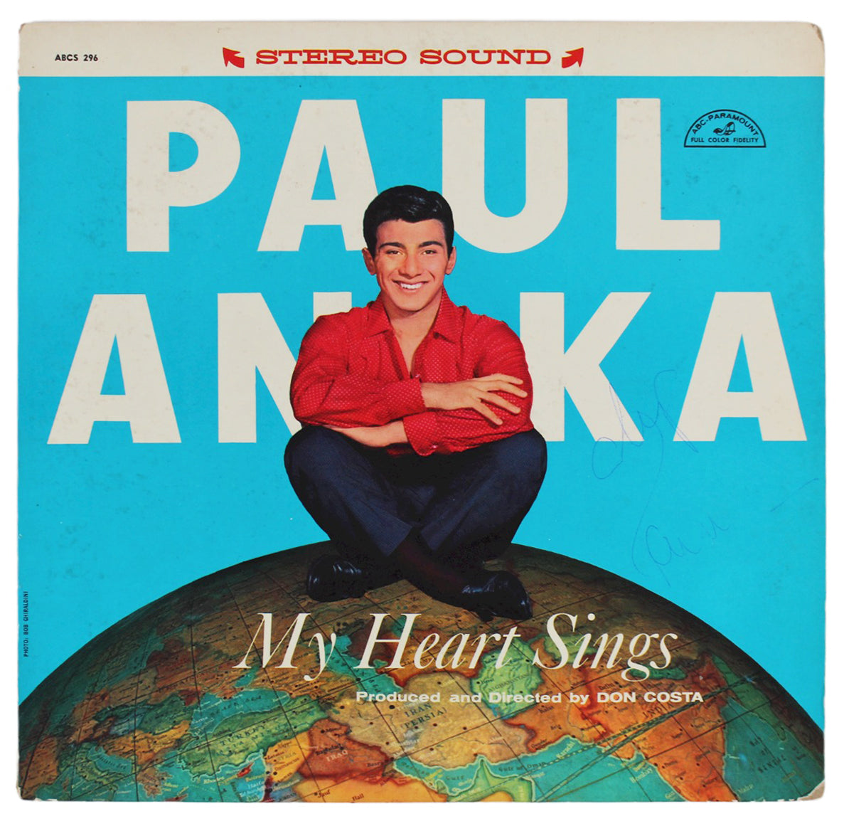 Paul Anka Authentic Signed My Heart Sings Album Cover Autographed BAS #BG90663