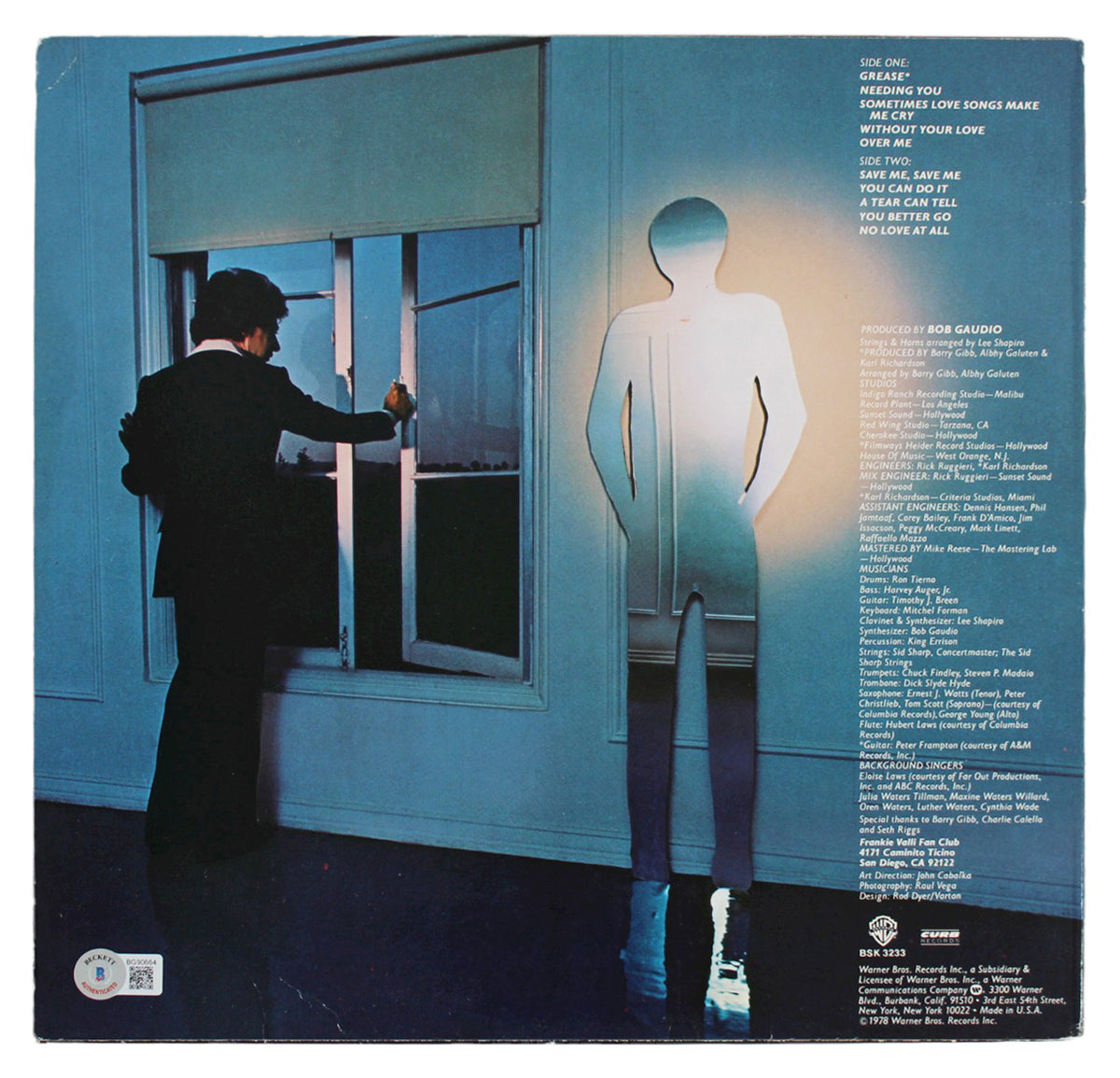 Frankie Valli Authentic Signed Is The World Album Cover Autographed BAS #BG90664