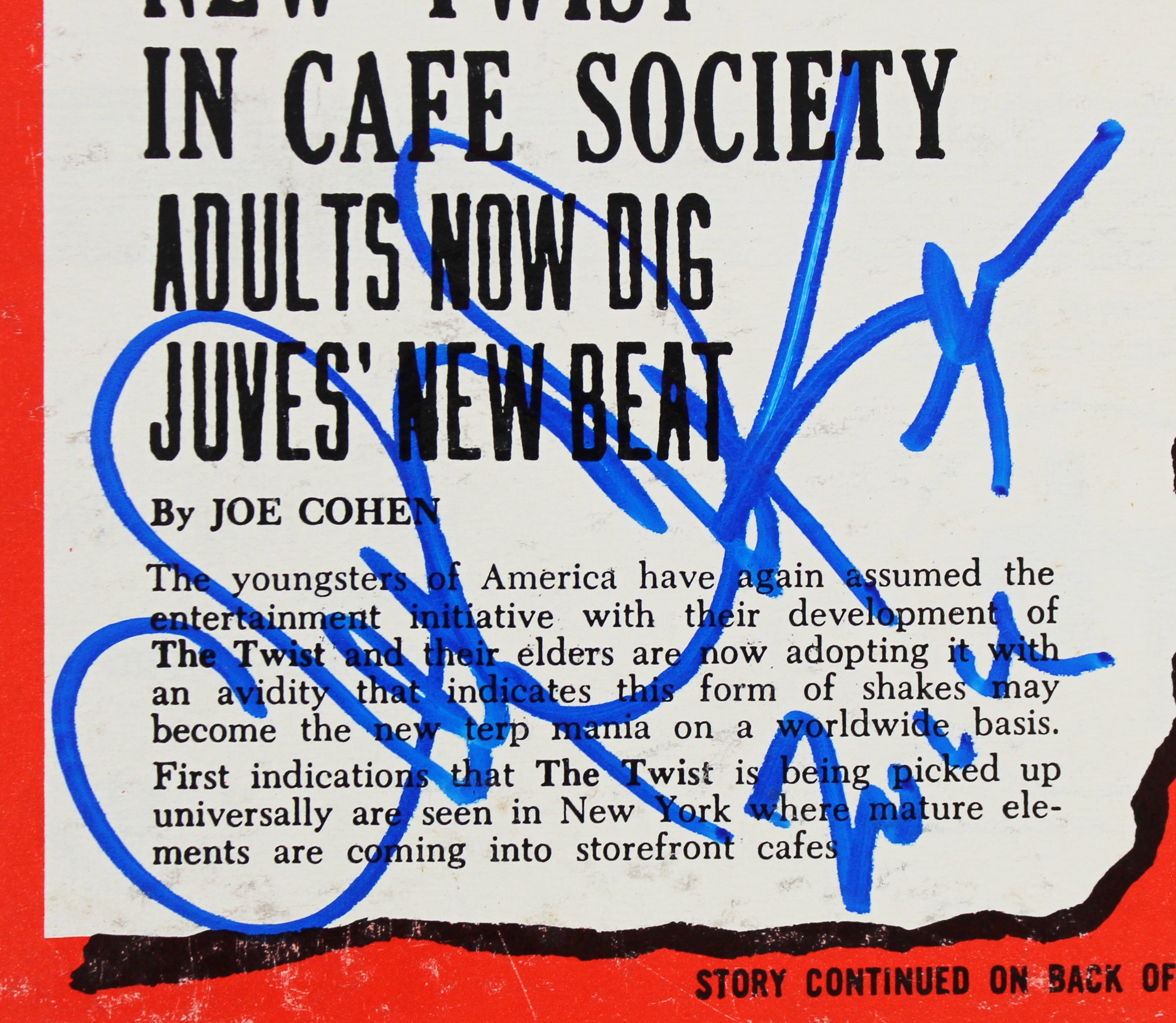 Chubby Checker Authentic Signed Your Twist Party Album Cover BAS #BG90665