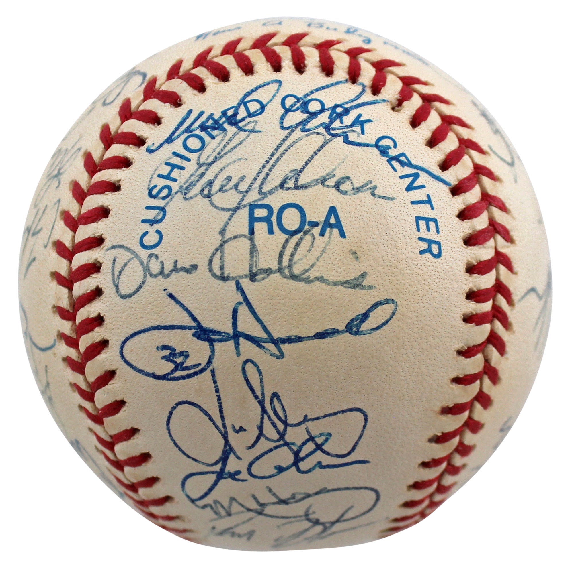 1997 Angels (28) Edmonds, Percival, Bowa +25, Signed Oal Baseball BAS #AB92942