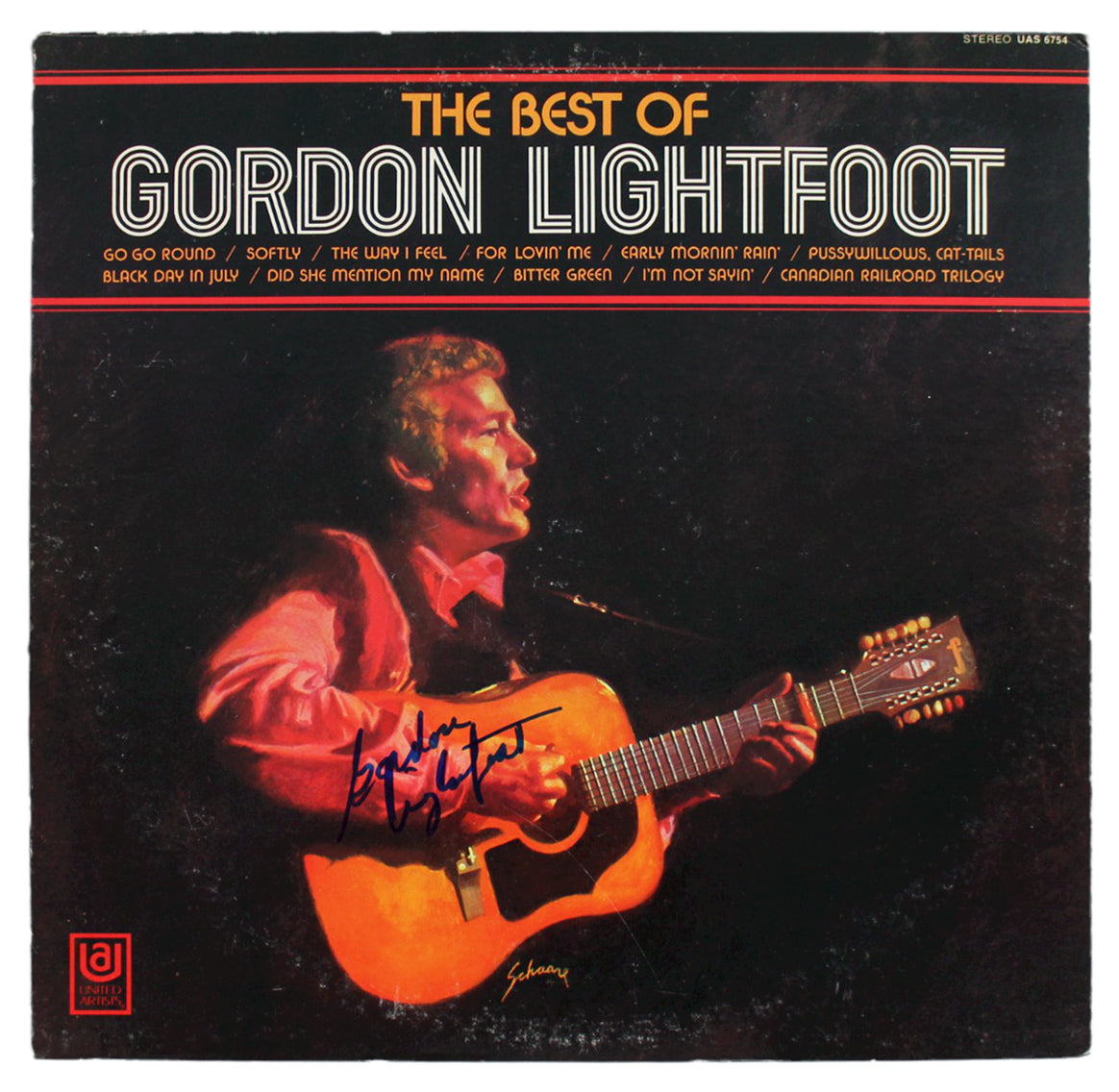 Gordon Lightfoot Authentic Signed the Best Of Album Cover BAS #BG90668