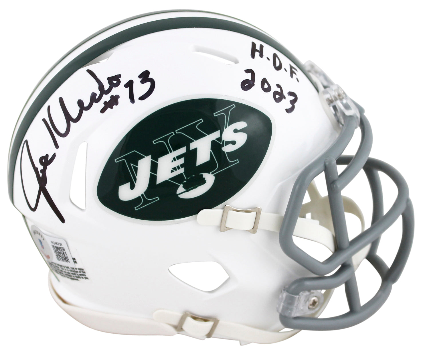 Jets Joe Klecko "HOF 2023" Authentic Signed 65-77 TB Speed Mini Helmet BAS Wit