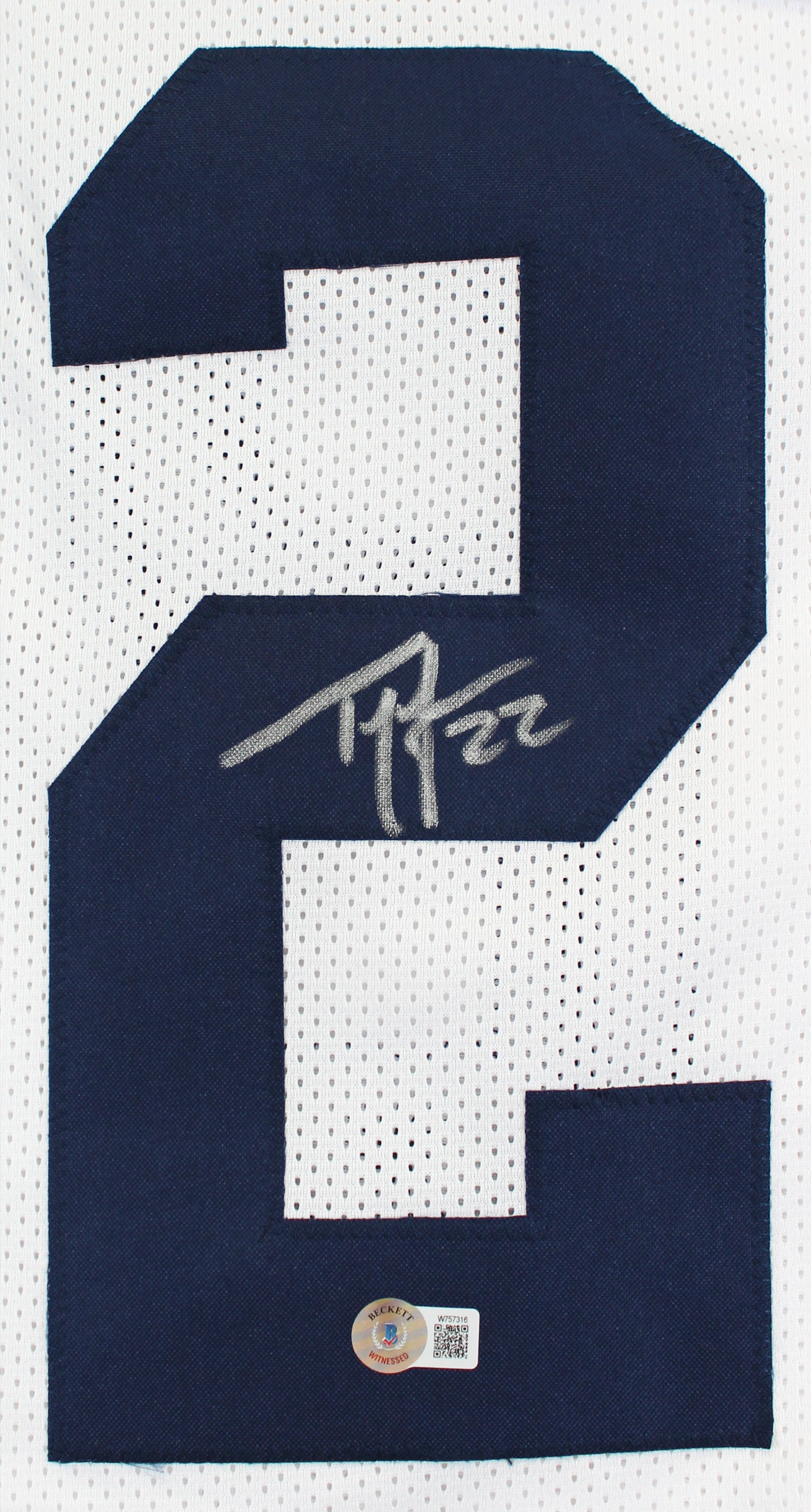 Michigan Ty Law Authentic Signed White Pro Style Jersey BAS Witnessed