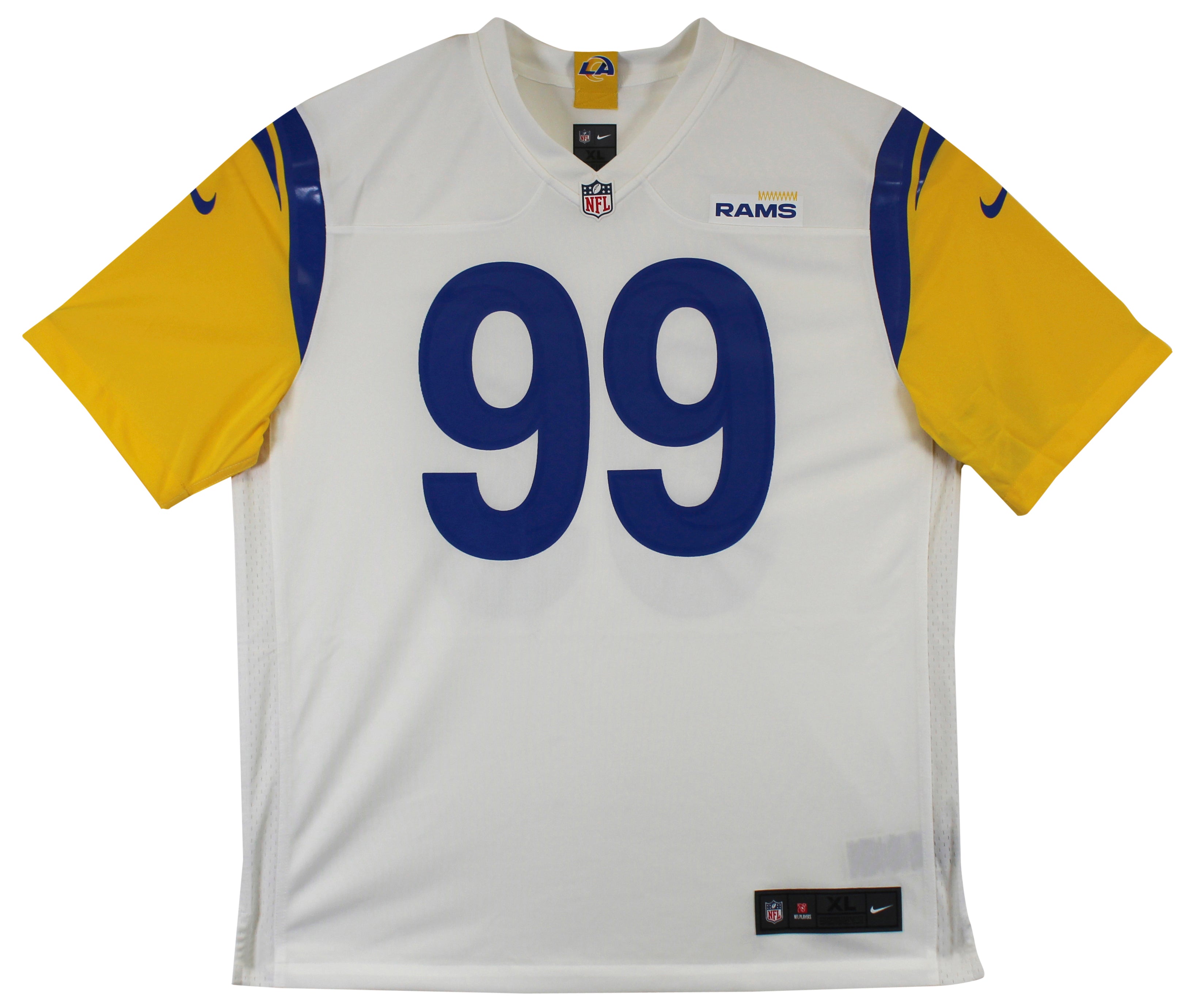 Rams Aaron Donald Authentic Signed White Nike Game Jersey BAS Witnessed