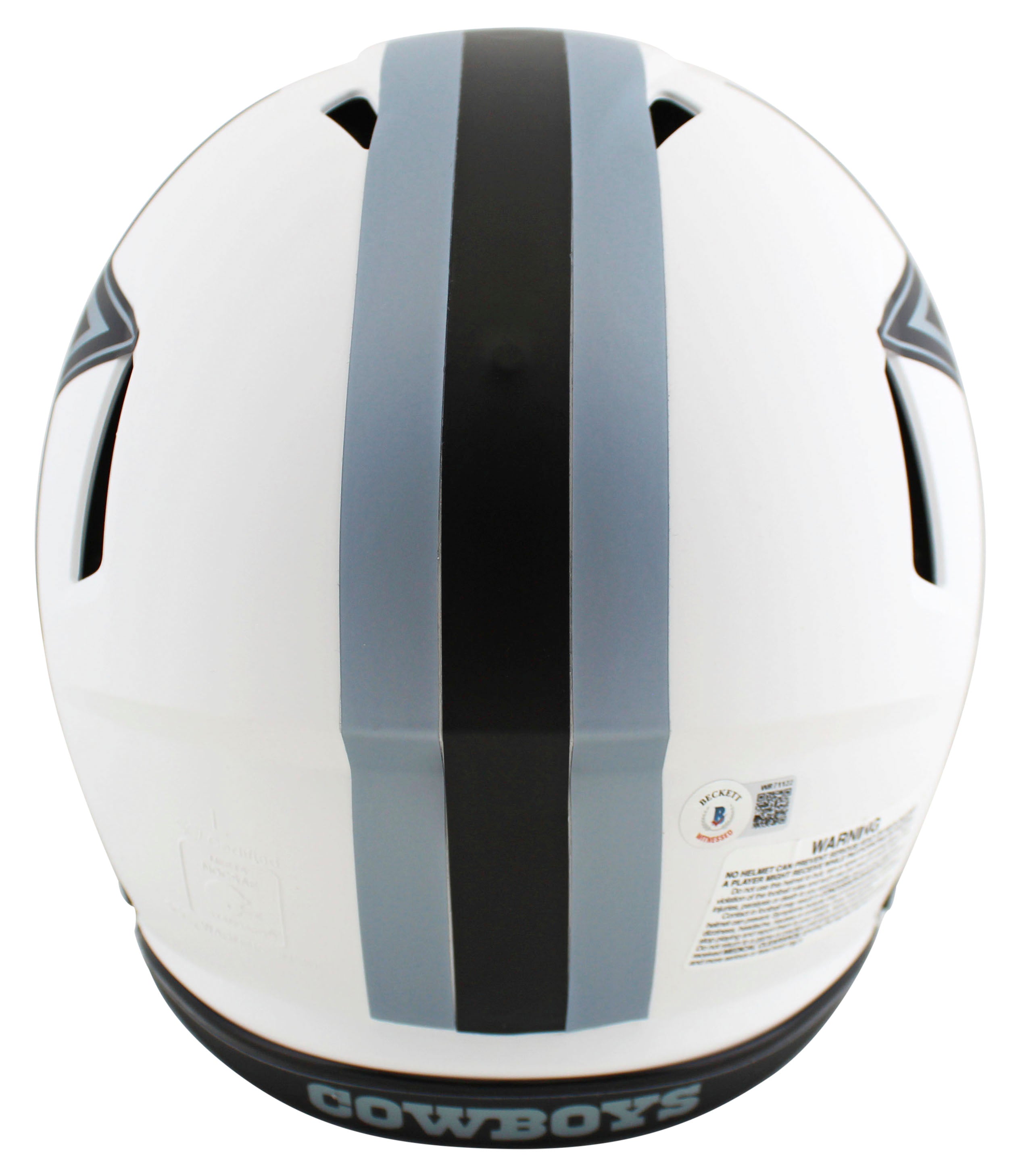 Cowboys Dak Prescott Signed Lunar F/S Speed Proline Helmet w/ Black Sig BAS Wit