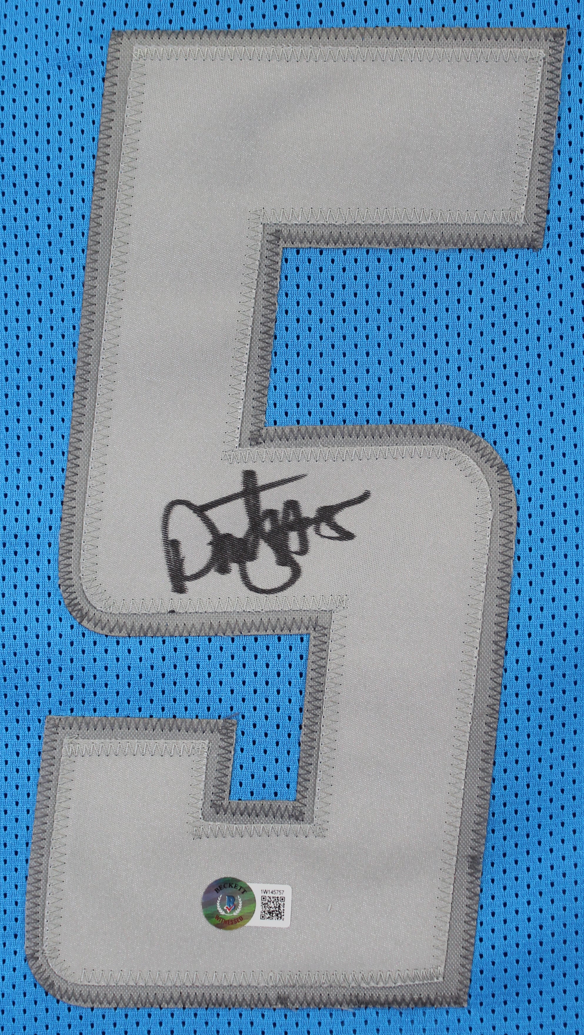 David Montgomery Authentic Signed Blue Pro Style Jersey BAS Witnessed