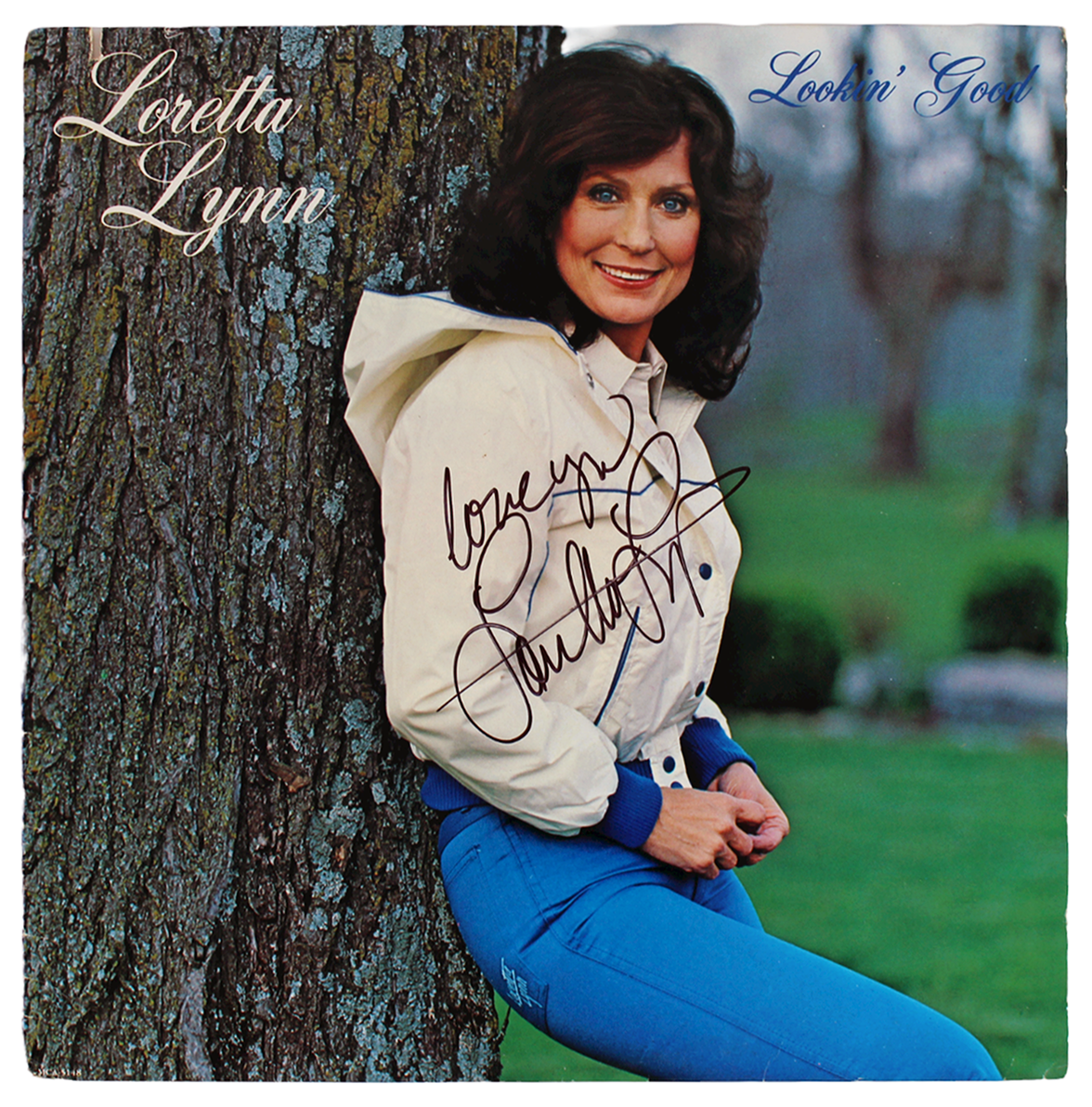 Loretta Lynn "Love You" Authentic Signed Lookin Good Album Cover BAS #BG90706