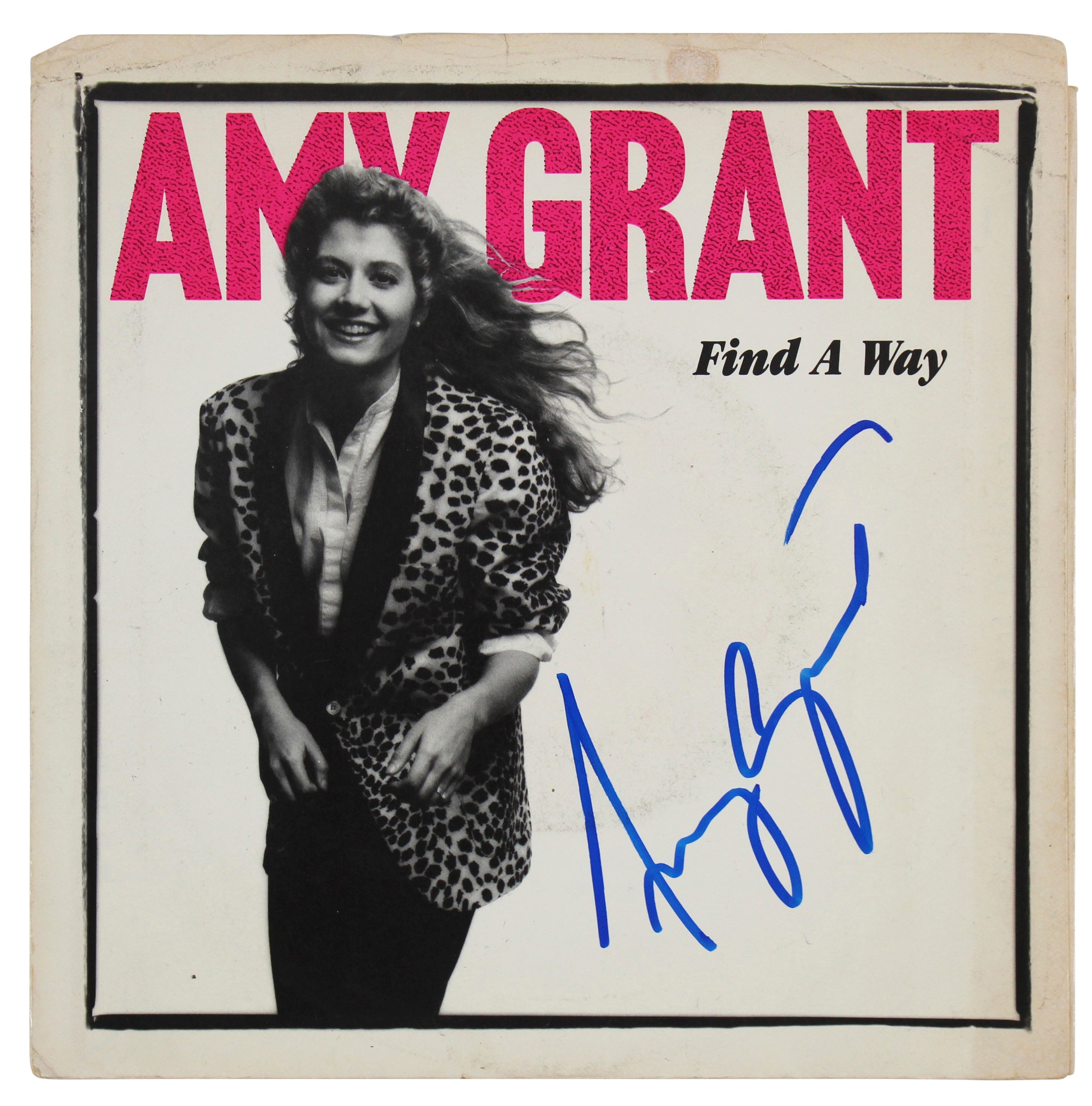 Amy Grant Authentic Signed Find A Way 45 RPM Album Cover BAS #BF88852