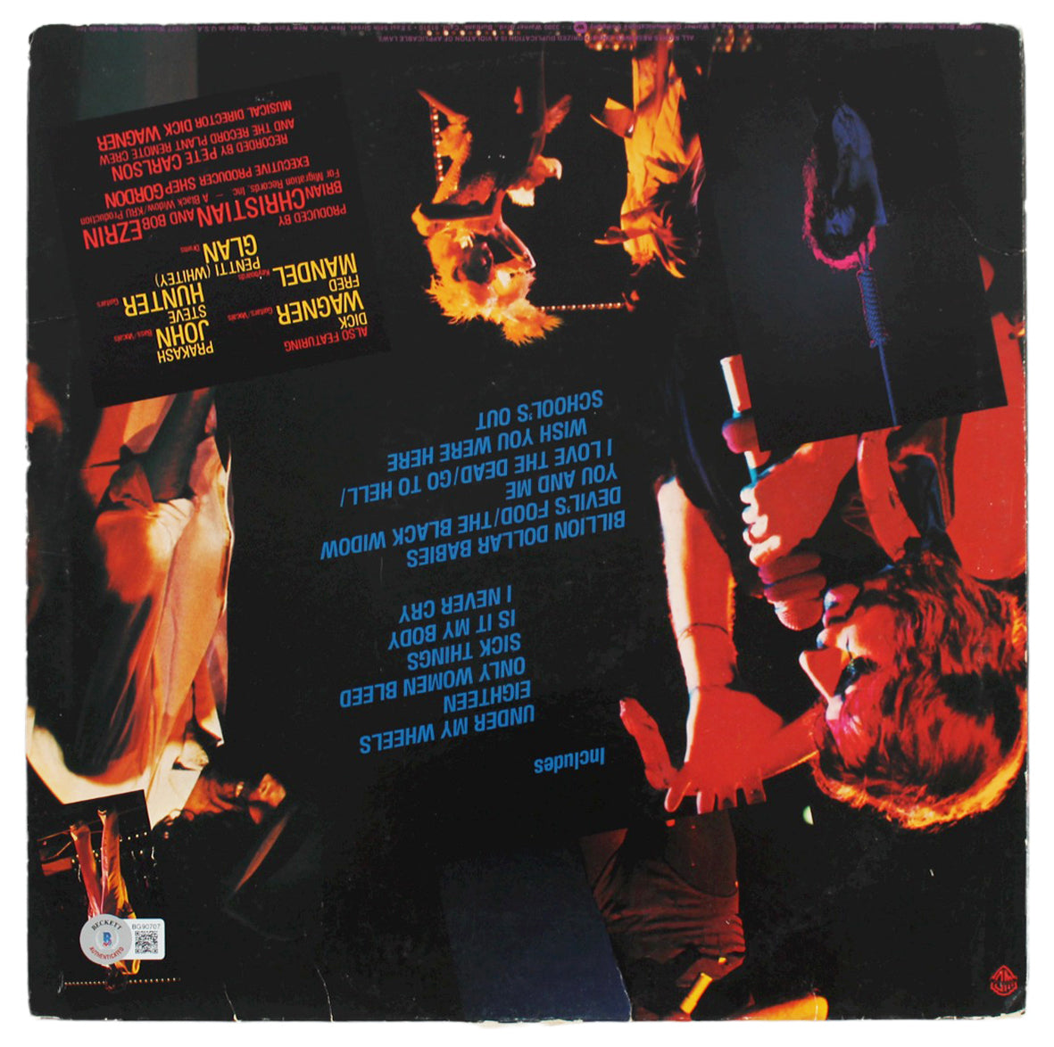 Alice Cooper Authentic Signed The Alice Cooper Show Album Cover BAS #BG90707