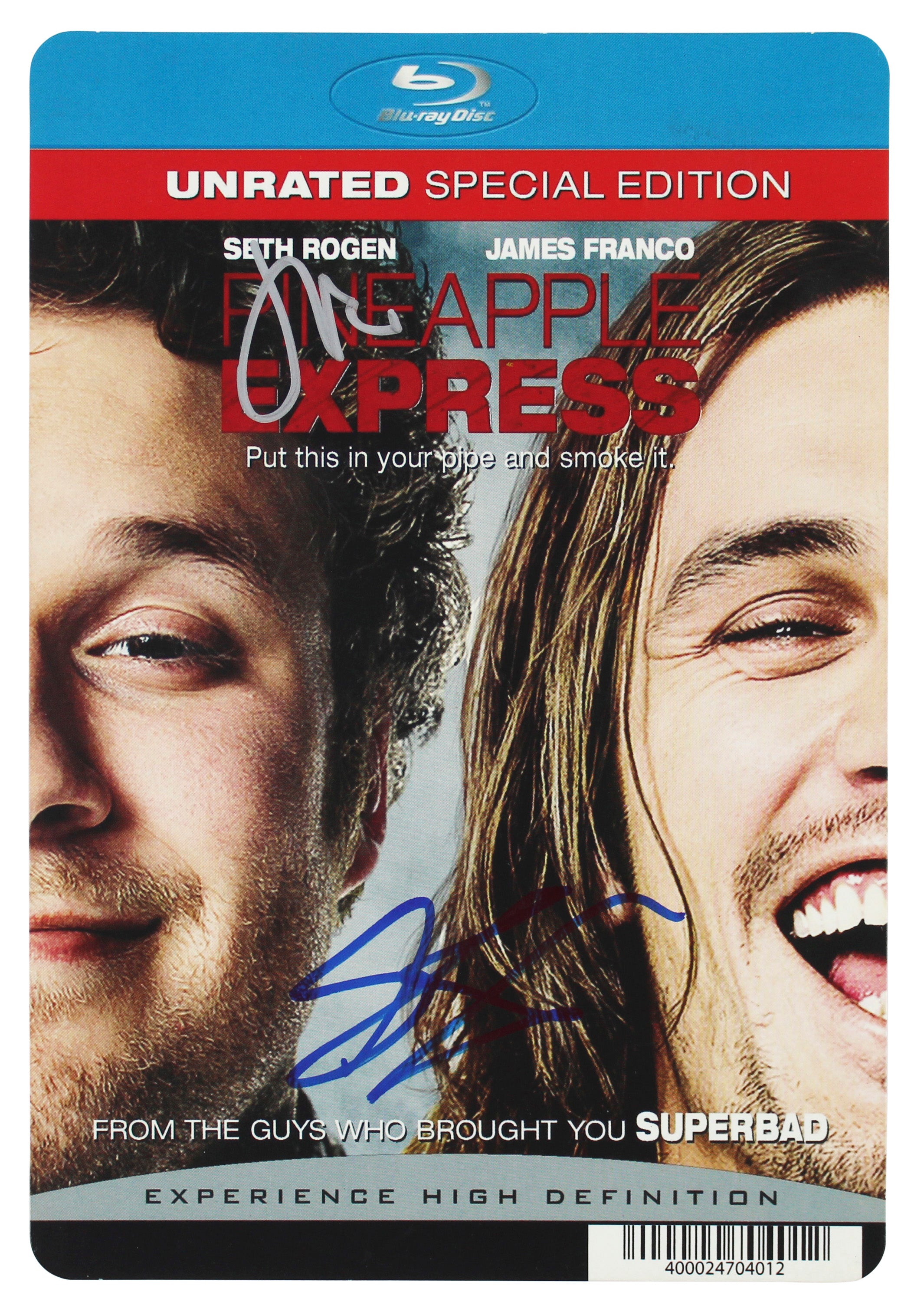 Seth Rogan & James Franco Pineapple Express Signed Blu-Ray Insert BAS #BF88857