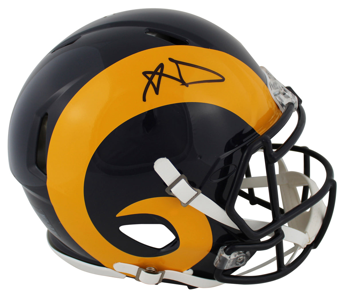 Rams Aaron Donald Signed 1981-99 TB F/S Speed Proline Helmet w/ Case BAS Witness