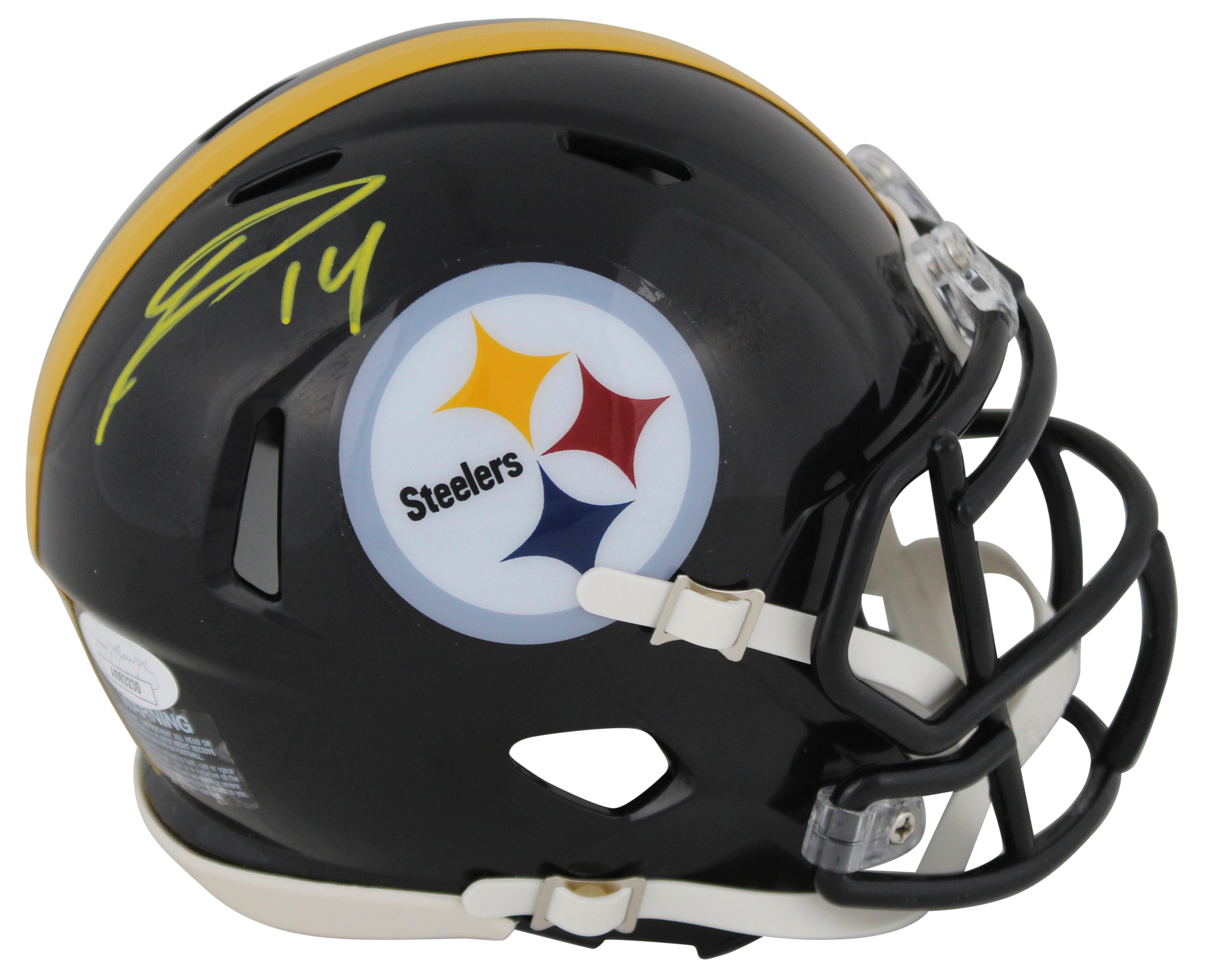 Steelers George Pickens Authentic Signed Speed Mini Helmet w/ Case JSA