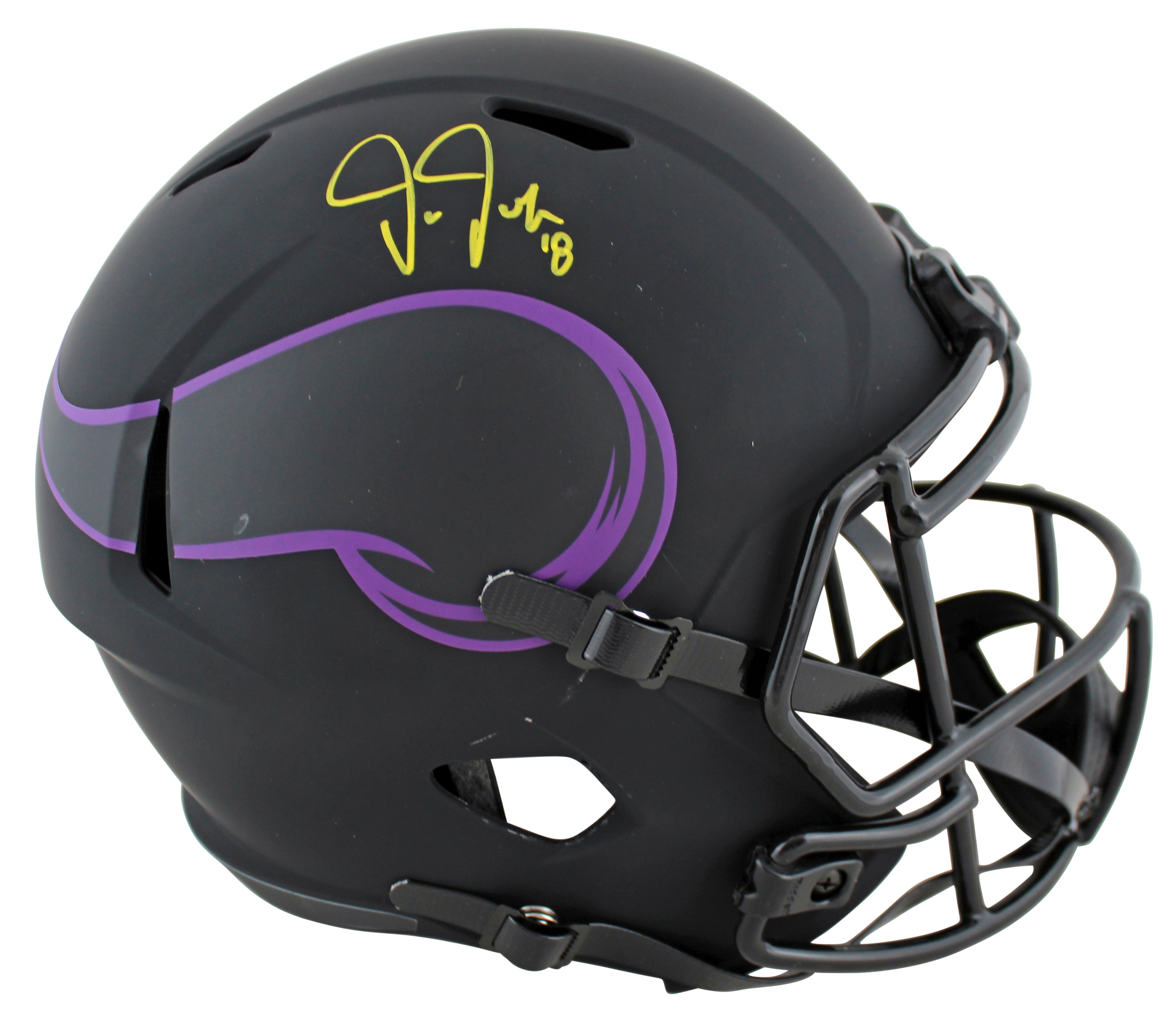 Vikings Justin Jefferson Signed Eclipse Full Size Speed Rep Helmet BAS Witnessed