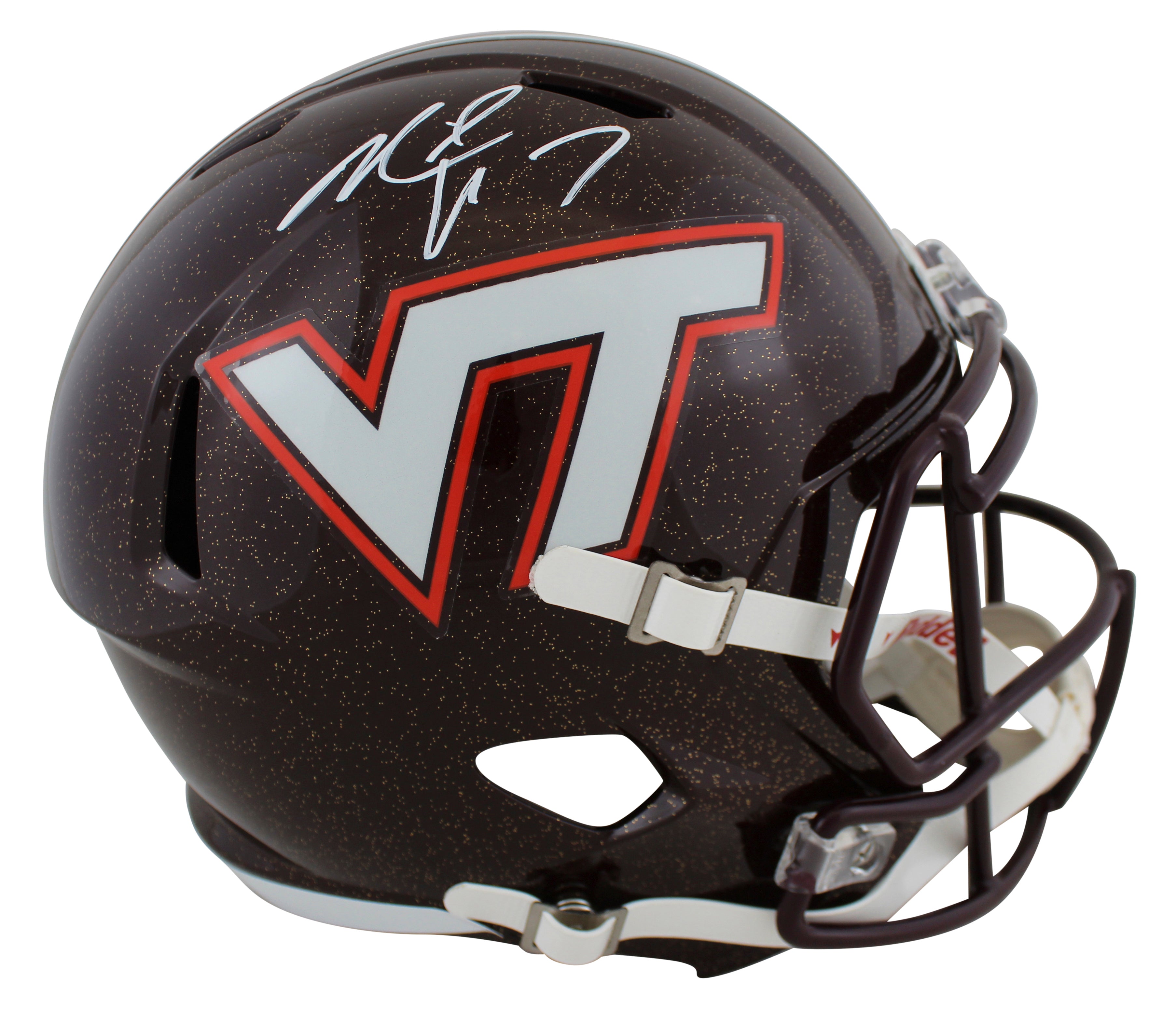 Virginia Tech Michael Vick Signed Full Size Speed Rep Helmet w/ Case BAS Wit