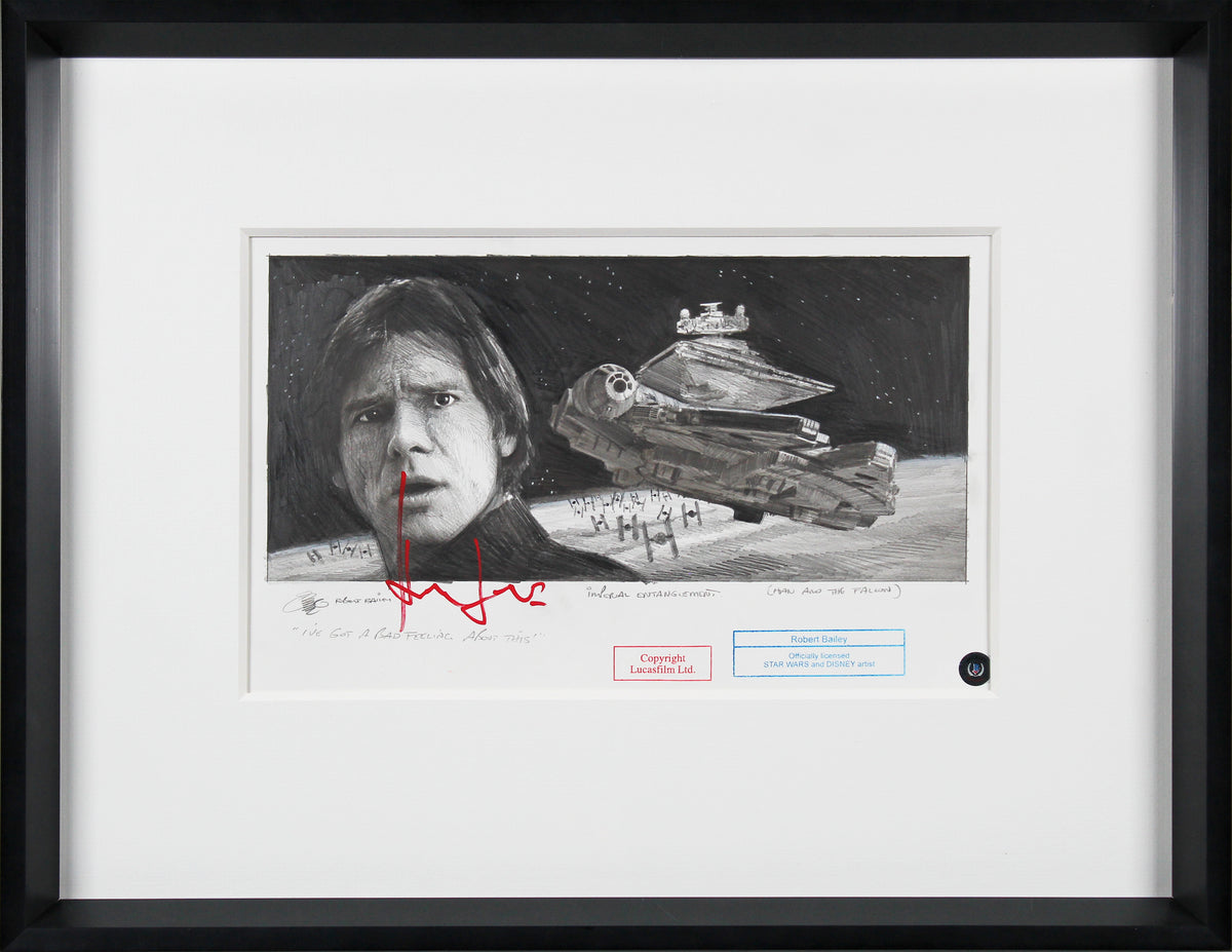 Harrison Ford & Robert Bailey Star Wars Signed & Framed 1 of 1 Lithograph BAS
