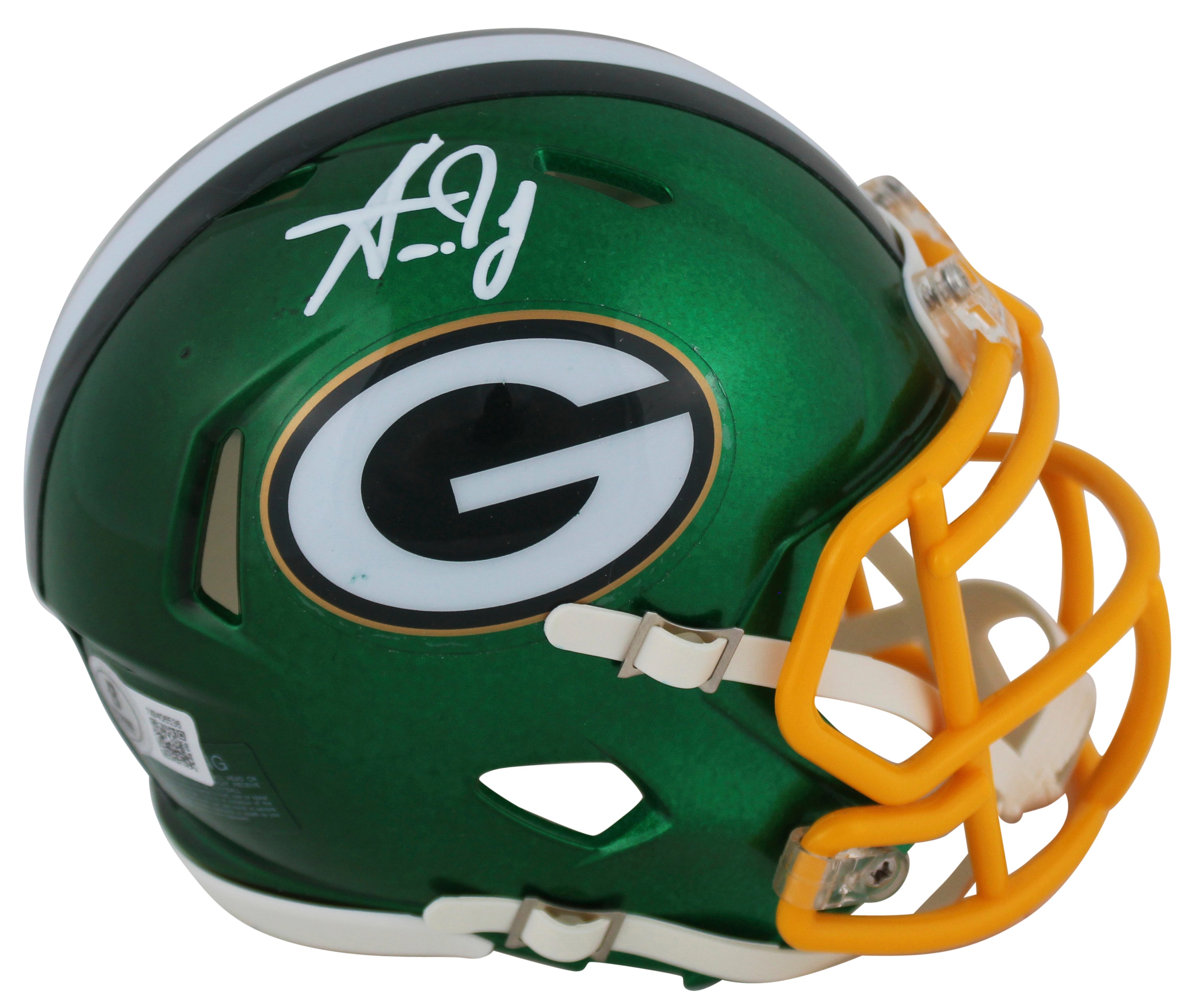 Packers Aaron Jones Authentic Signed Flash Speed Mini Helmet BAS Witnessed