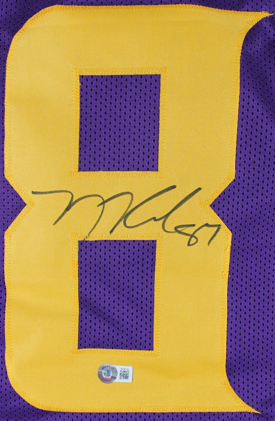 T.J. Hockenson Authentic Signed Purple Color Rush Pro Style Jersey BAS Witnessed