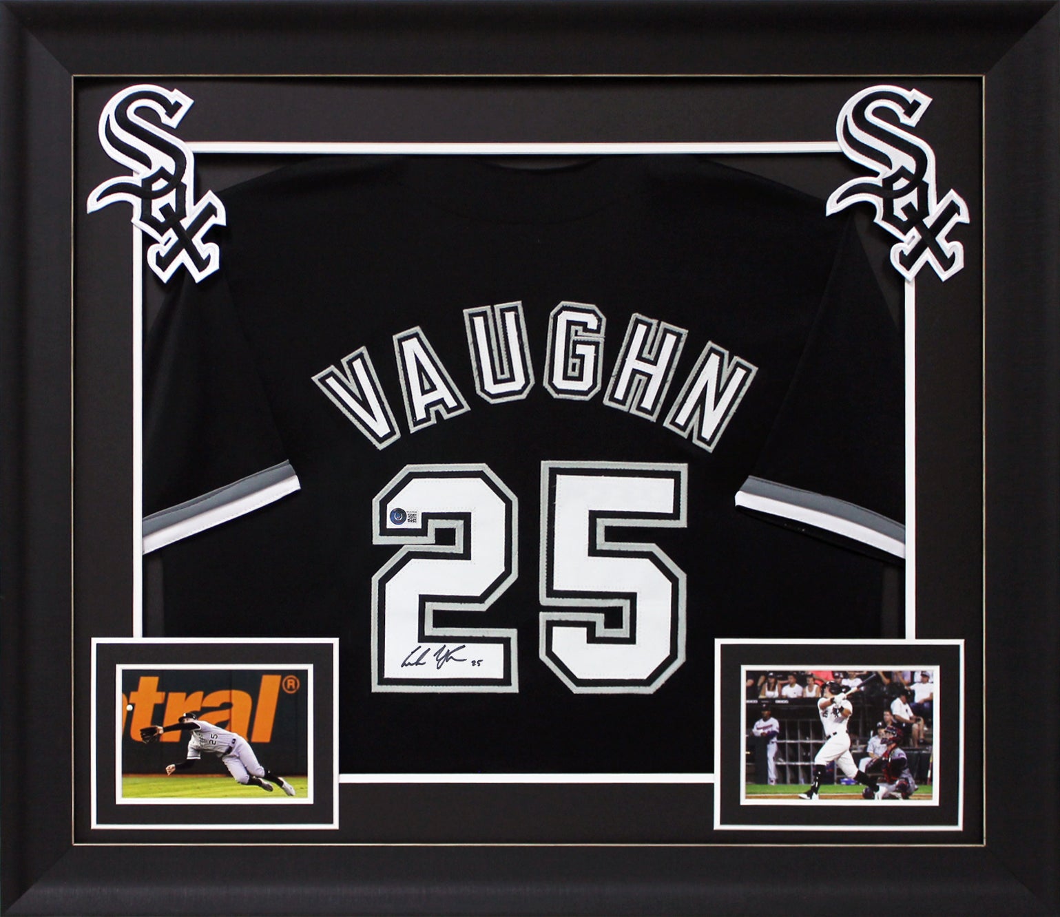 Andrew Vaughn Authentic Signed Black Pro Style Framed Jersey Autographed BAS Wit