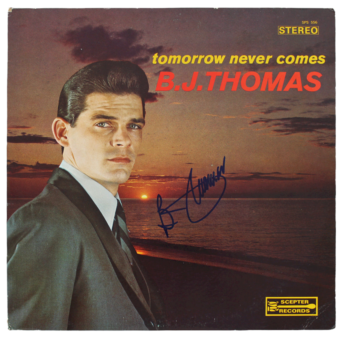 B.J. Thomas Authentic Signed Tomorrow Never Comes Album Cover BAS #BG90682