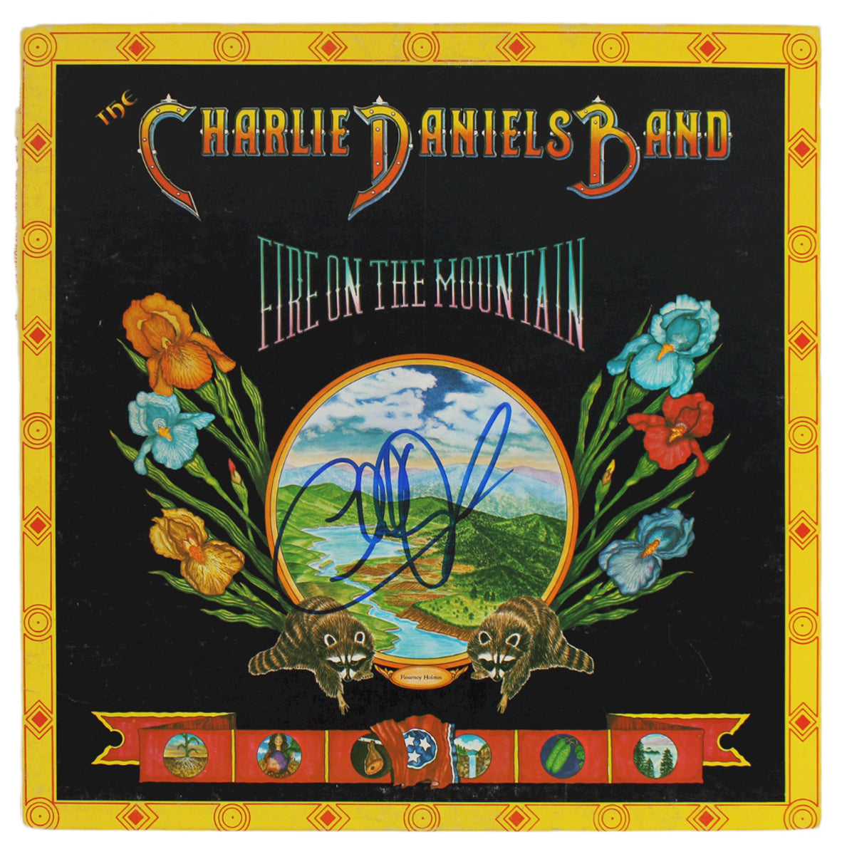 Charlie Daniels Authentic Signed Fire On The Mountain Album Cover BAS #BG90684