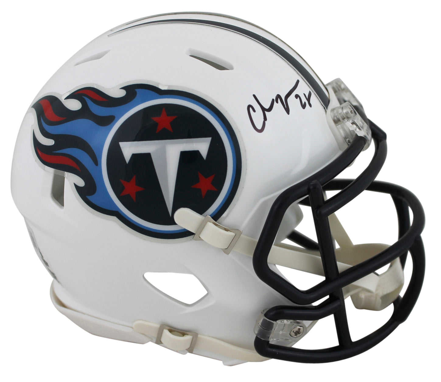 Titans Chris Johnson Authentic Signed 99-17 TB Speed Mini Helmet BAS Witnessed