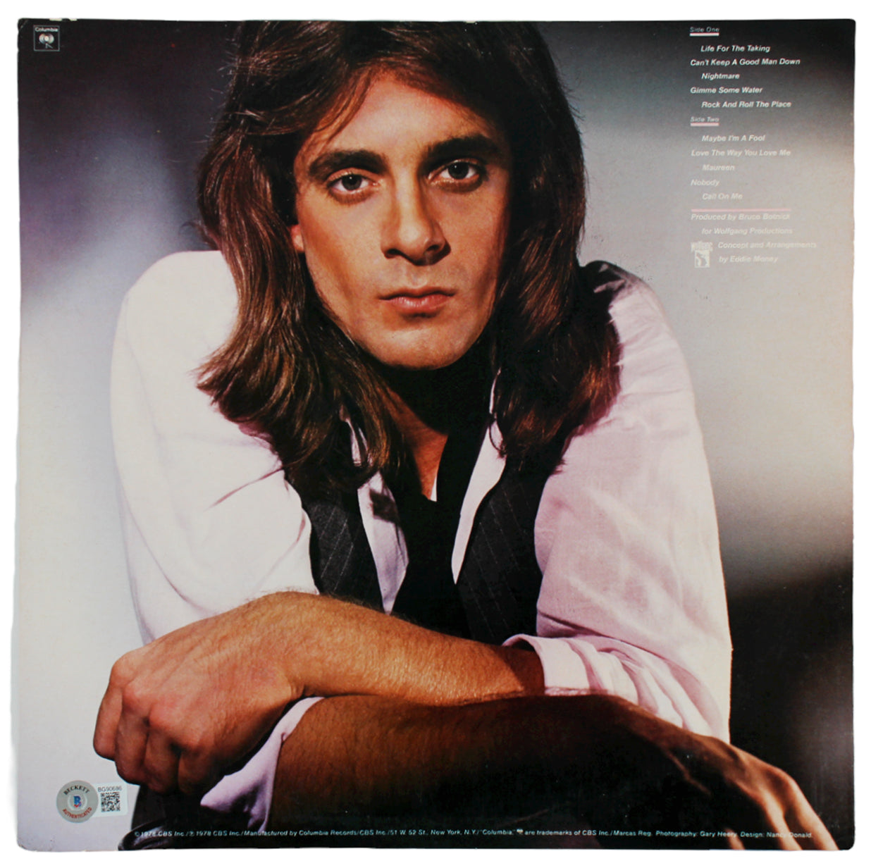 Eddie Money Authentic Signed Life For The Taking Album Cover BAS #BG90686