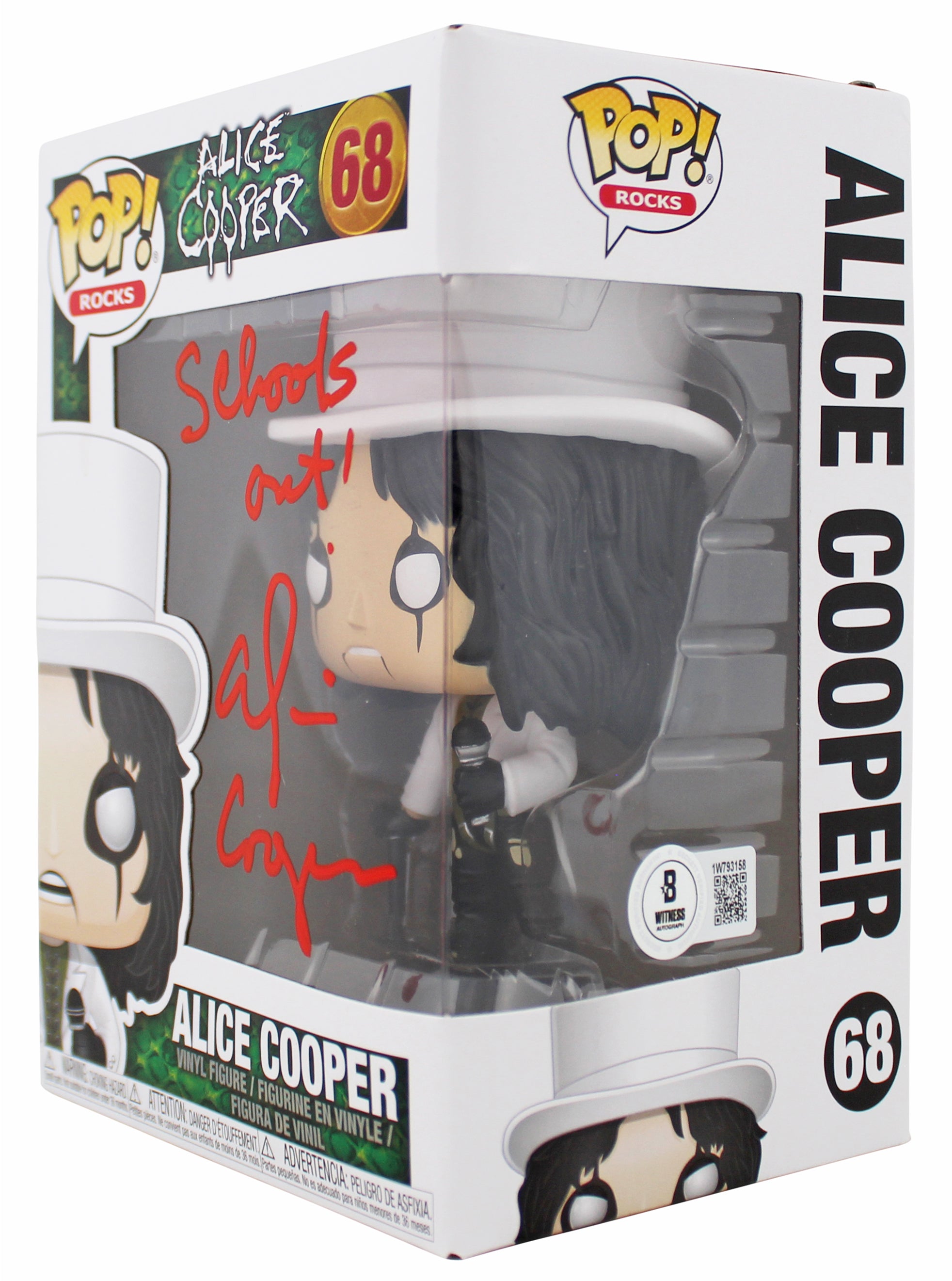 Alice Cooper "Schools Out!" Signed #68 Funko Pop Vinyl Figure BAS Wit #1W793158