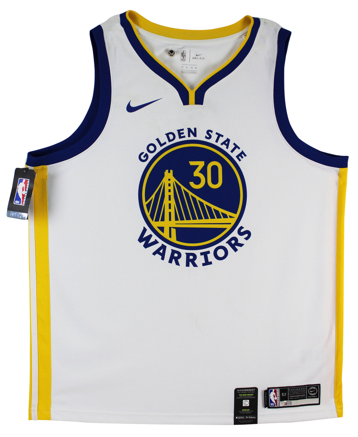 Warriors Stephen Curry Authentic Signed White Nike Swingman Jersey Fanatics COA