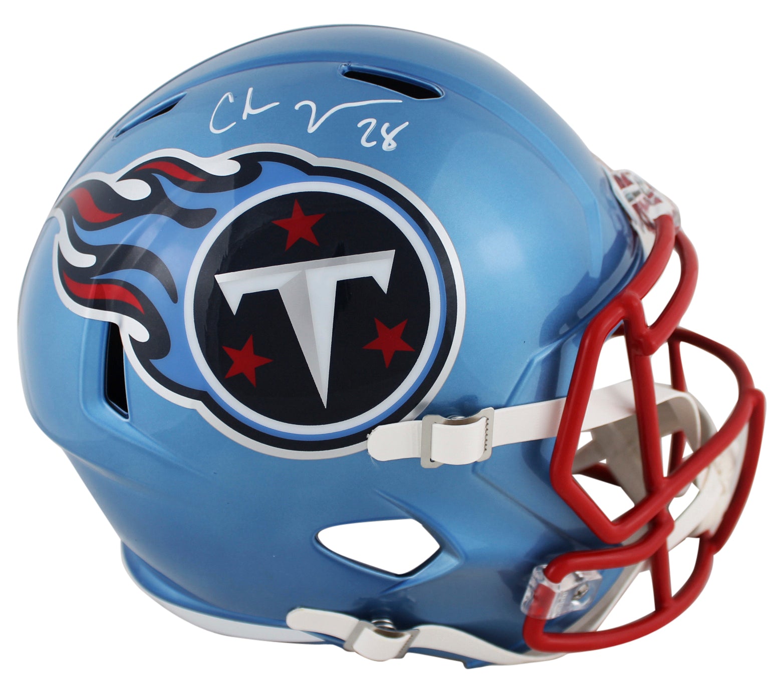 Titans Chris Johnson Authentic Signed Flash Full Size Speed Rep Helmet BAS Wit