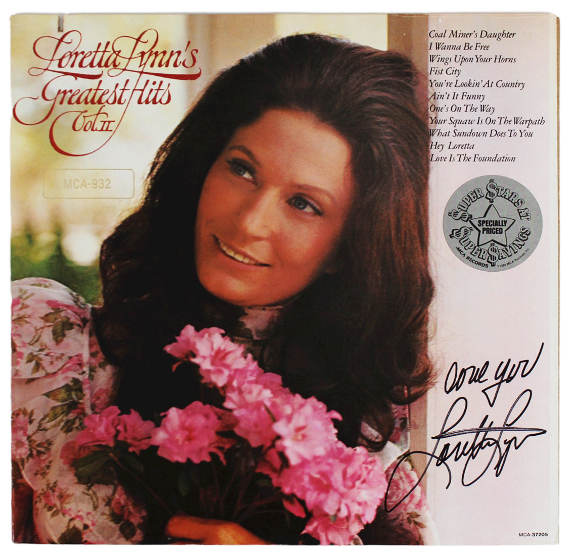 Loretta Lynn "Love You" Signed Greatest Hits Vol. II Album Cover BAS #BG90694