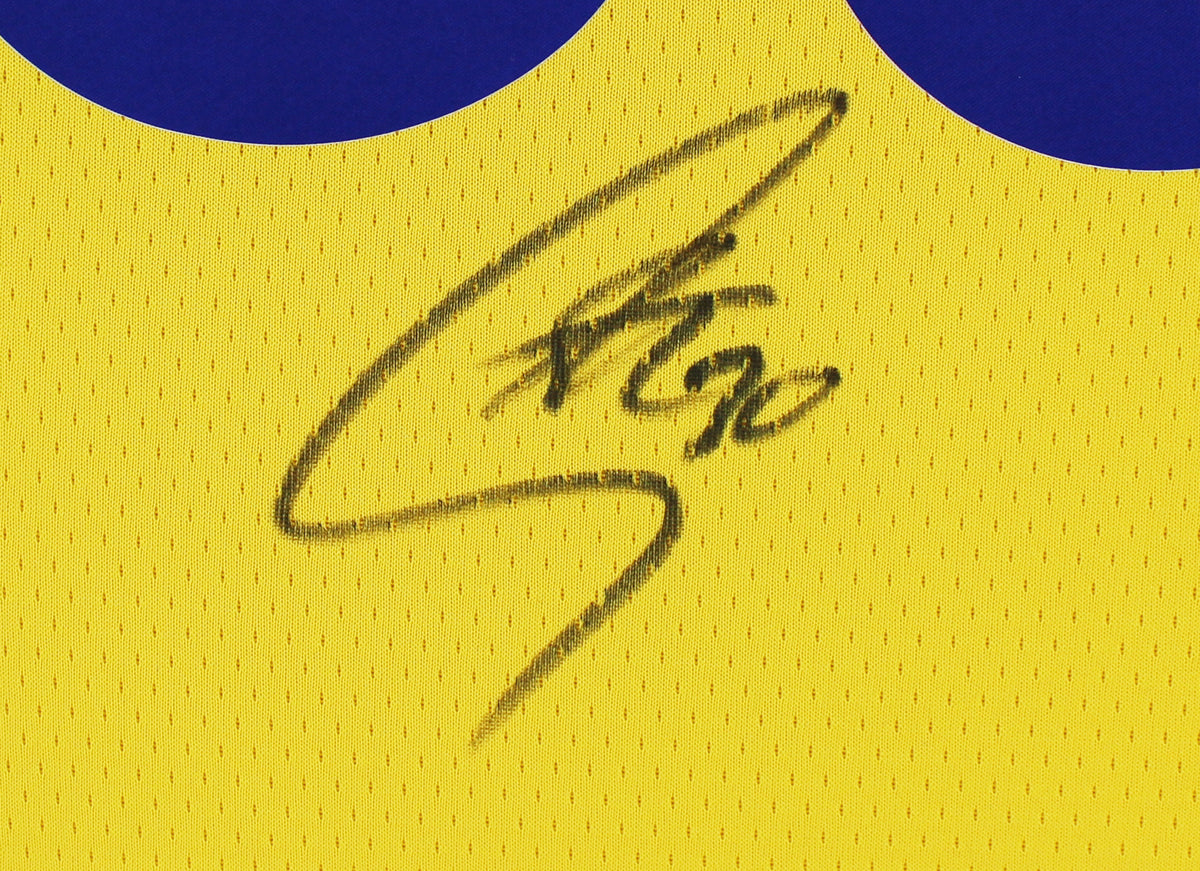 Warriors Stephen Curry Signed Yellow The Bay Nike Swingman Jersey Fanatics COA