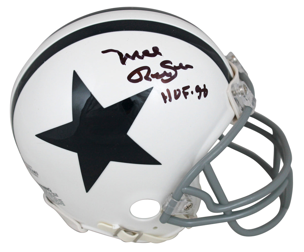 Cowboys Mel Renfro "HOF 96" Signed White Throwback Rep Mini Helmet BAS Witnessed