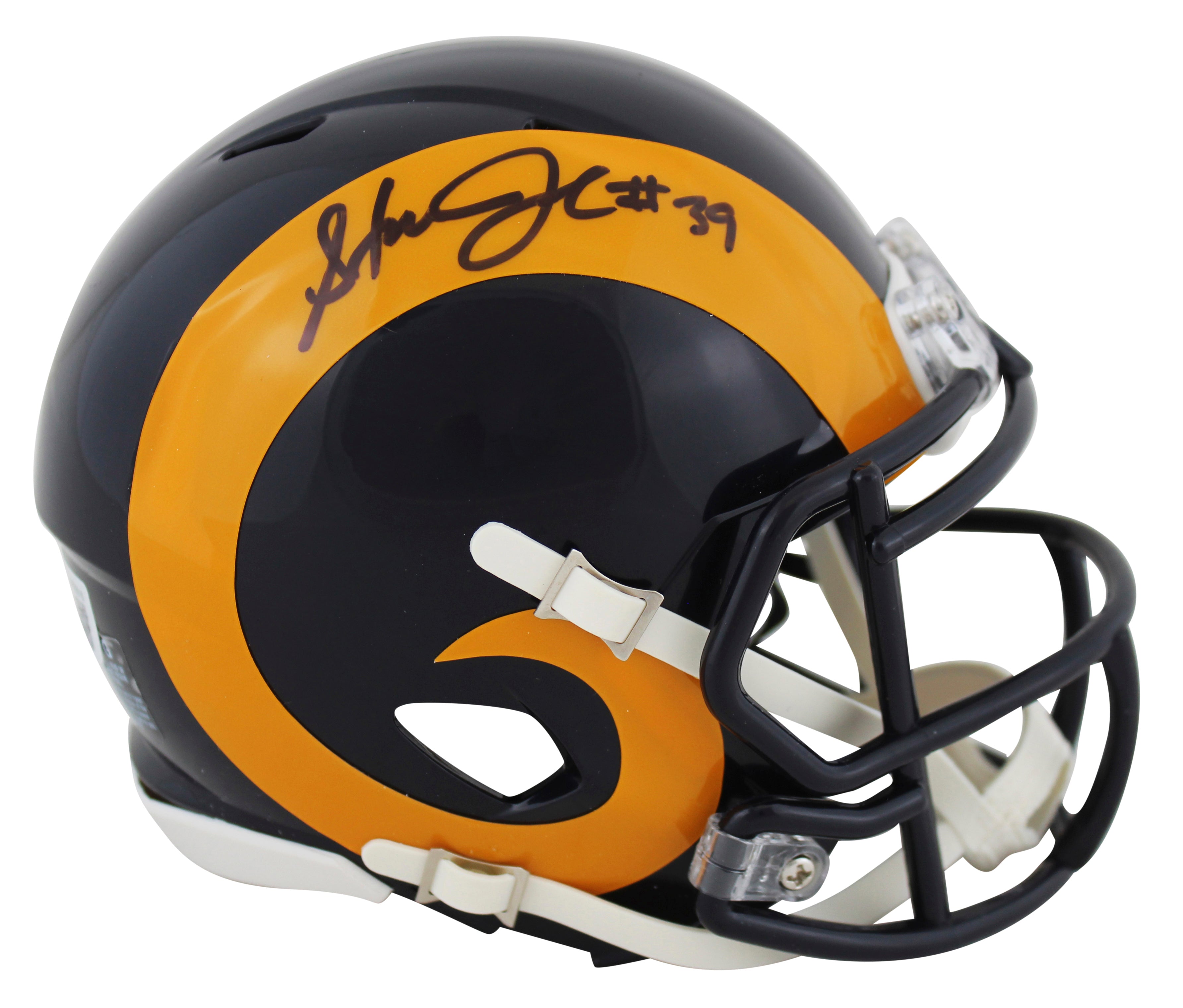 Rams Steven Jackson Authentic Signed 81-99 TB Speed Mini Helmet BAS Witnessed