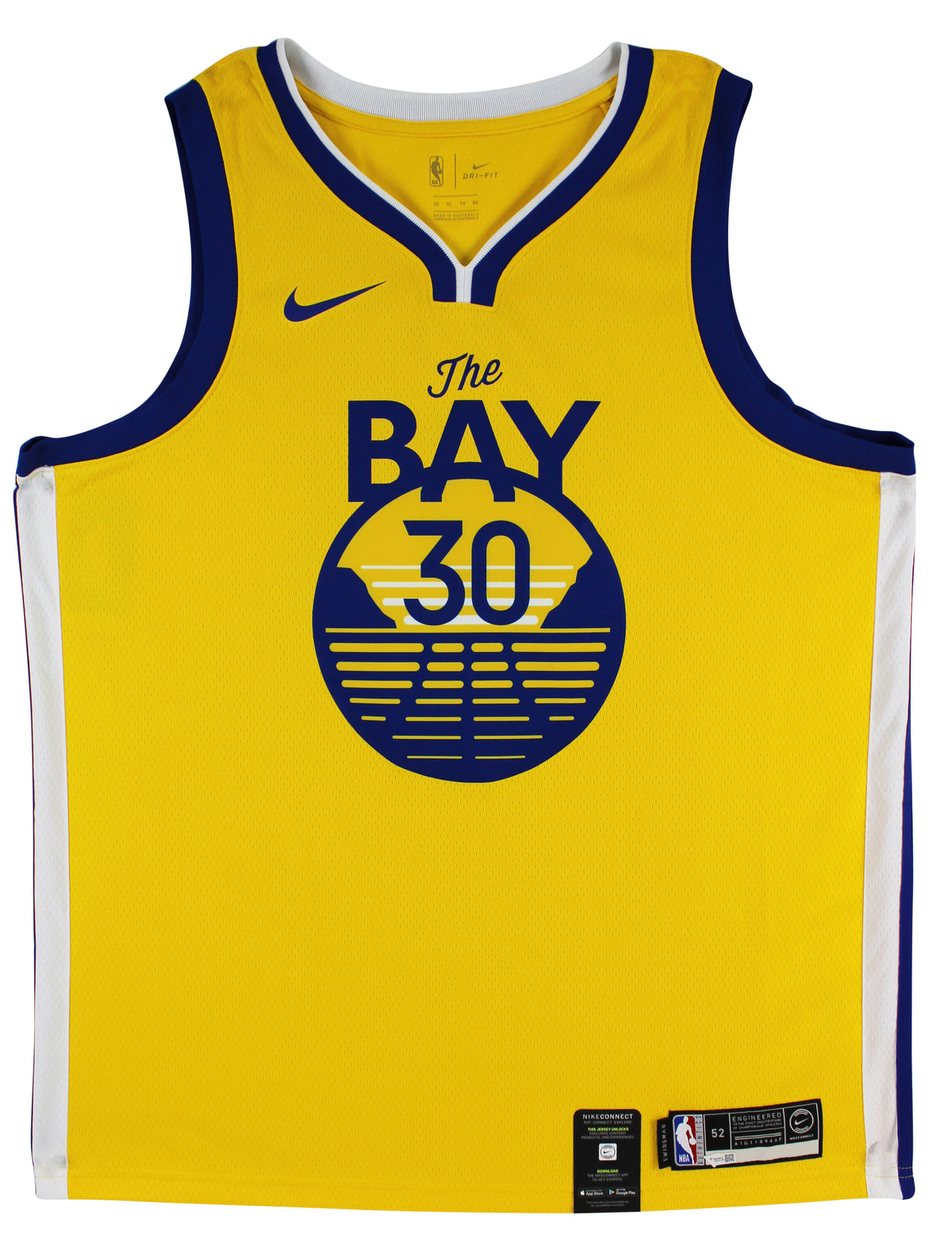 Warriors Stephen Curry Signed Yellow The Bay Nike Swingman Jersey Fanatics COA