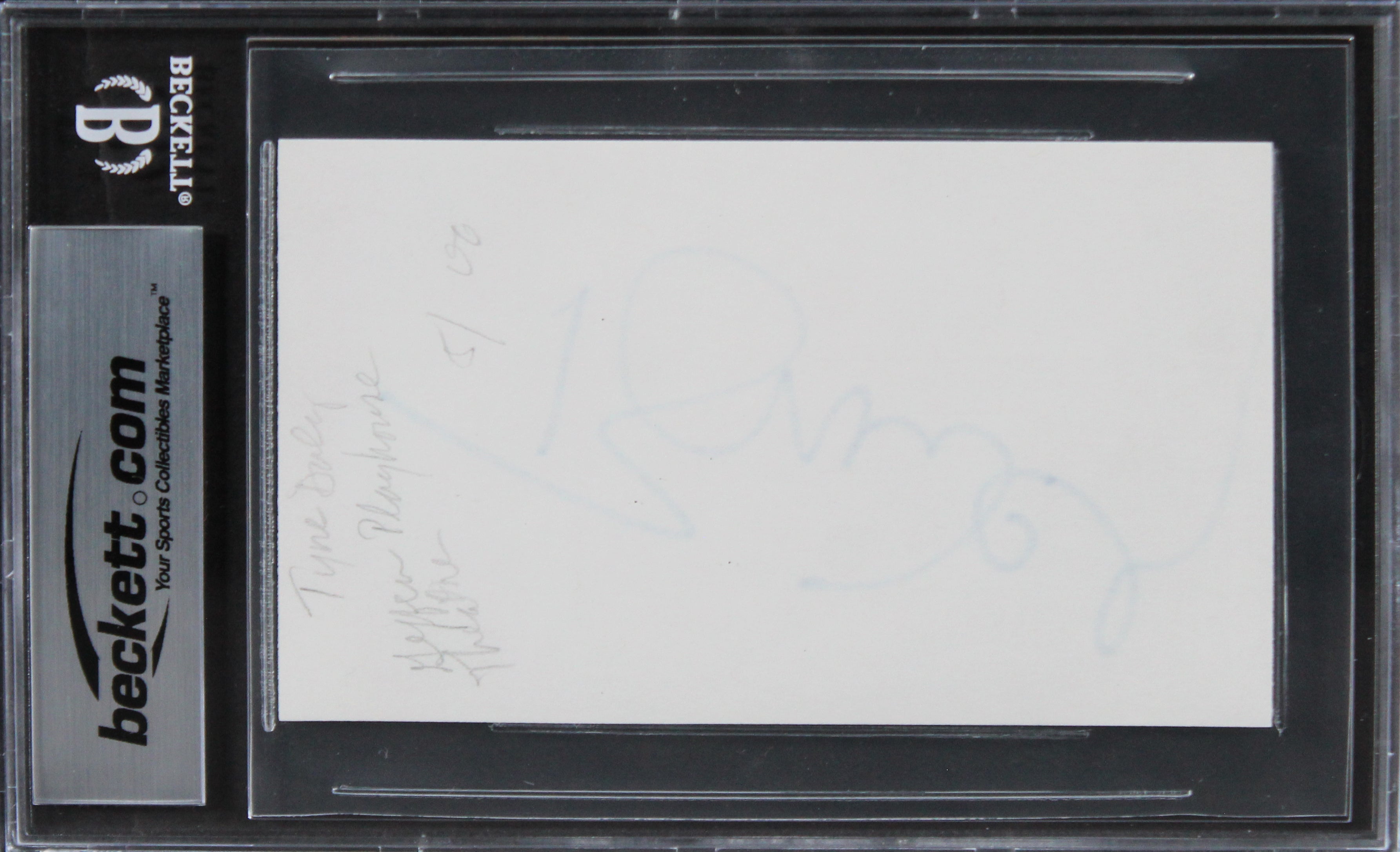 Tyne Daly Cagney & Lacey Authentic Signed 3x5 Index Card Autographed BAS Slabbed