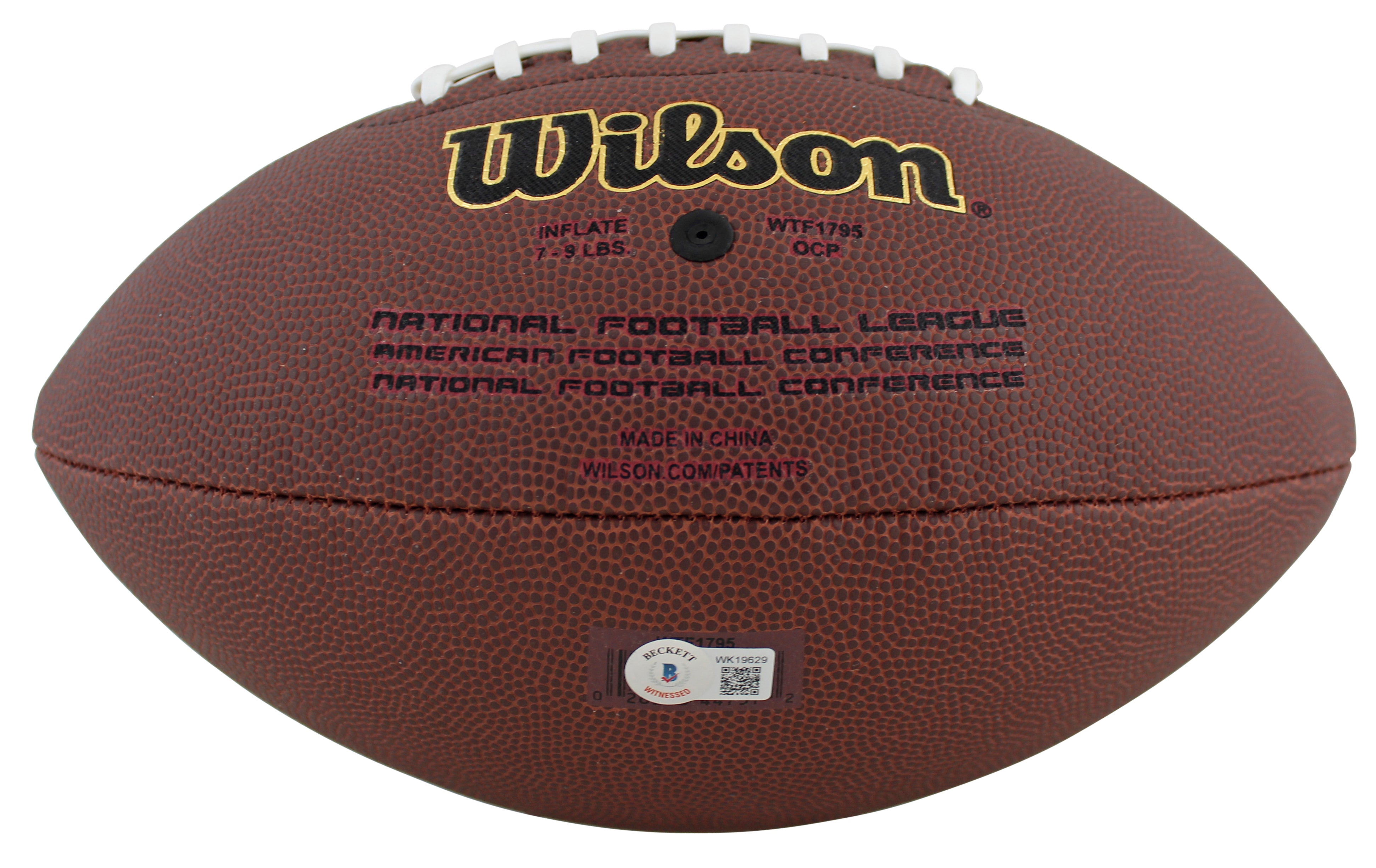 Rams Marshall Faulk Authentic Signed Super Grip Nfl Football BAS Witnessed
