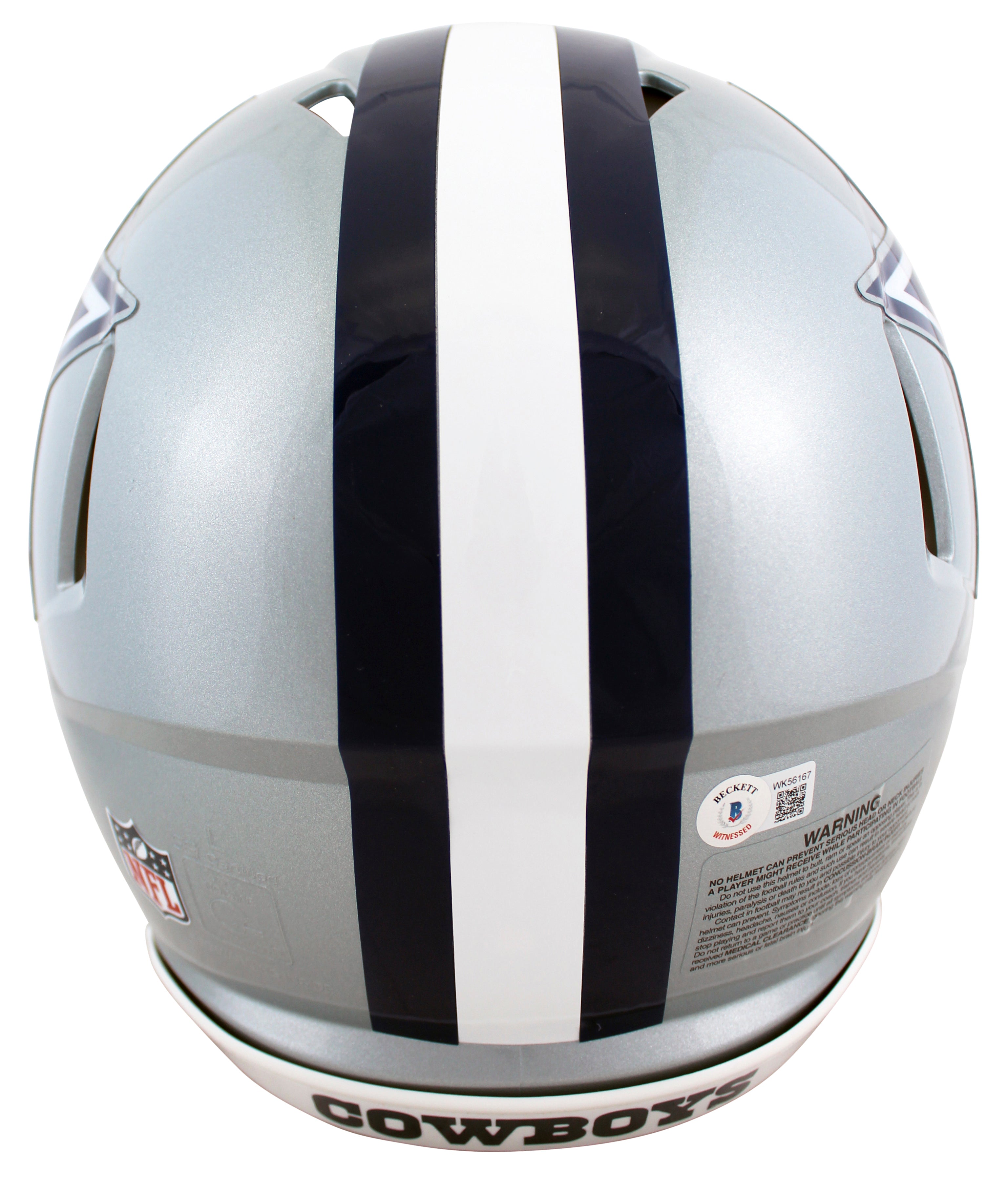Cowboys Dak Prescott Signed Full Size Silver Proline Speed Helmet JSA Witness