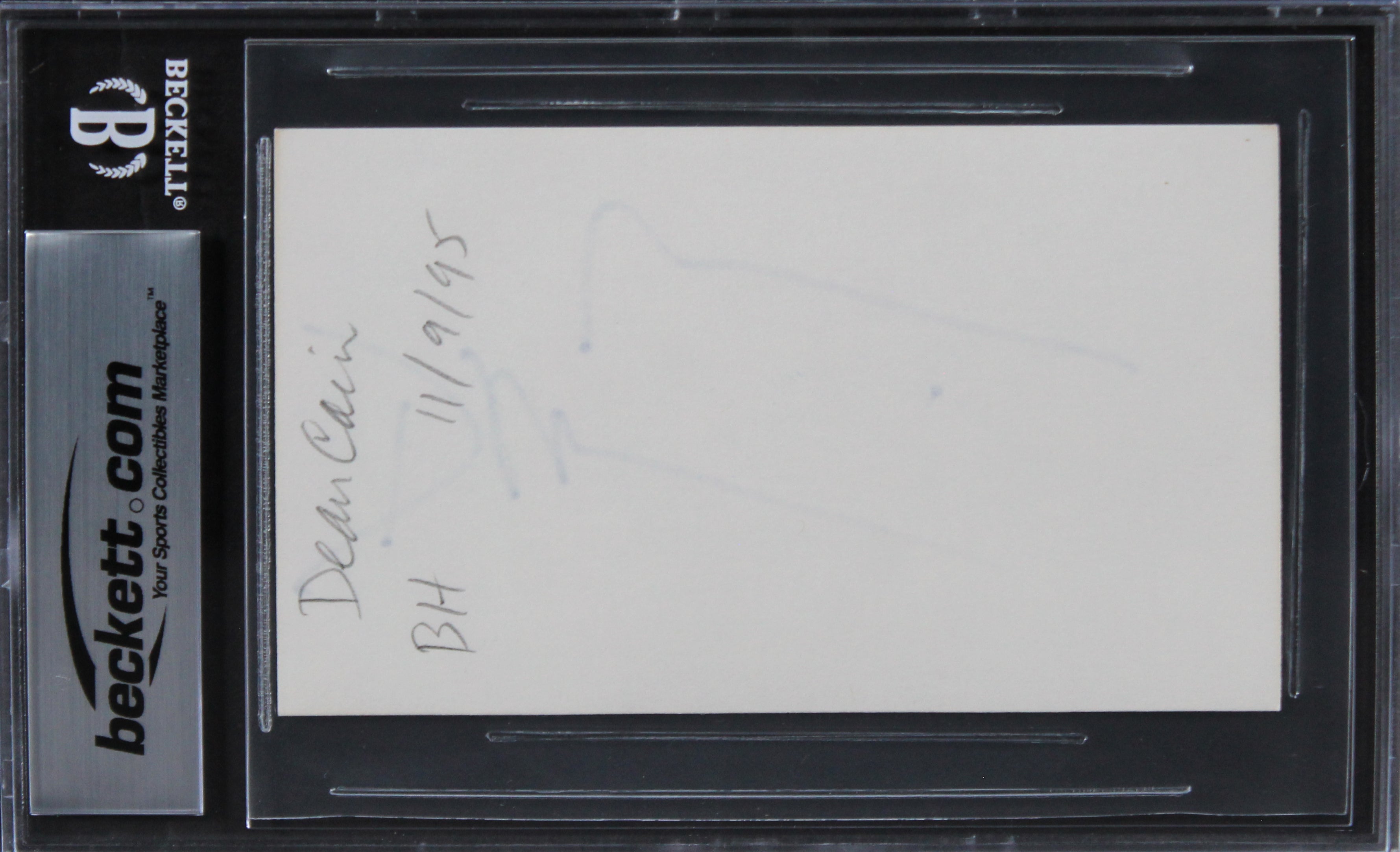 Dean Cain The New Adventures of Superman Signed 3x5 Index Card BAS Slabbed 2