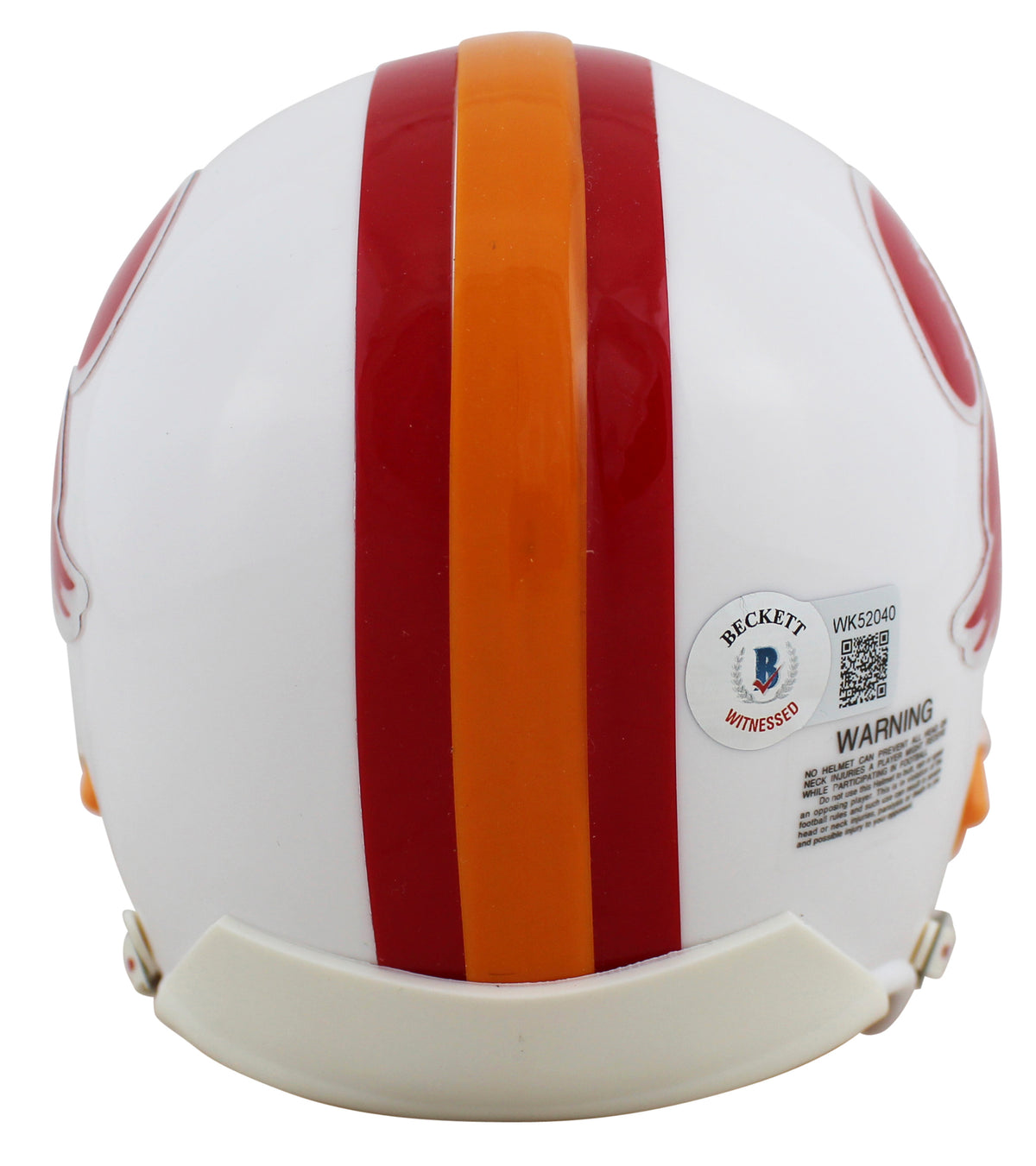 Buccaneers Mike Alstott Signed 76-96 Throwback Rep Mini Helmet BAS Witnessed