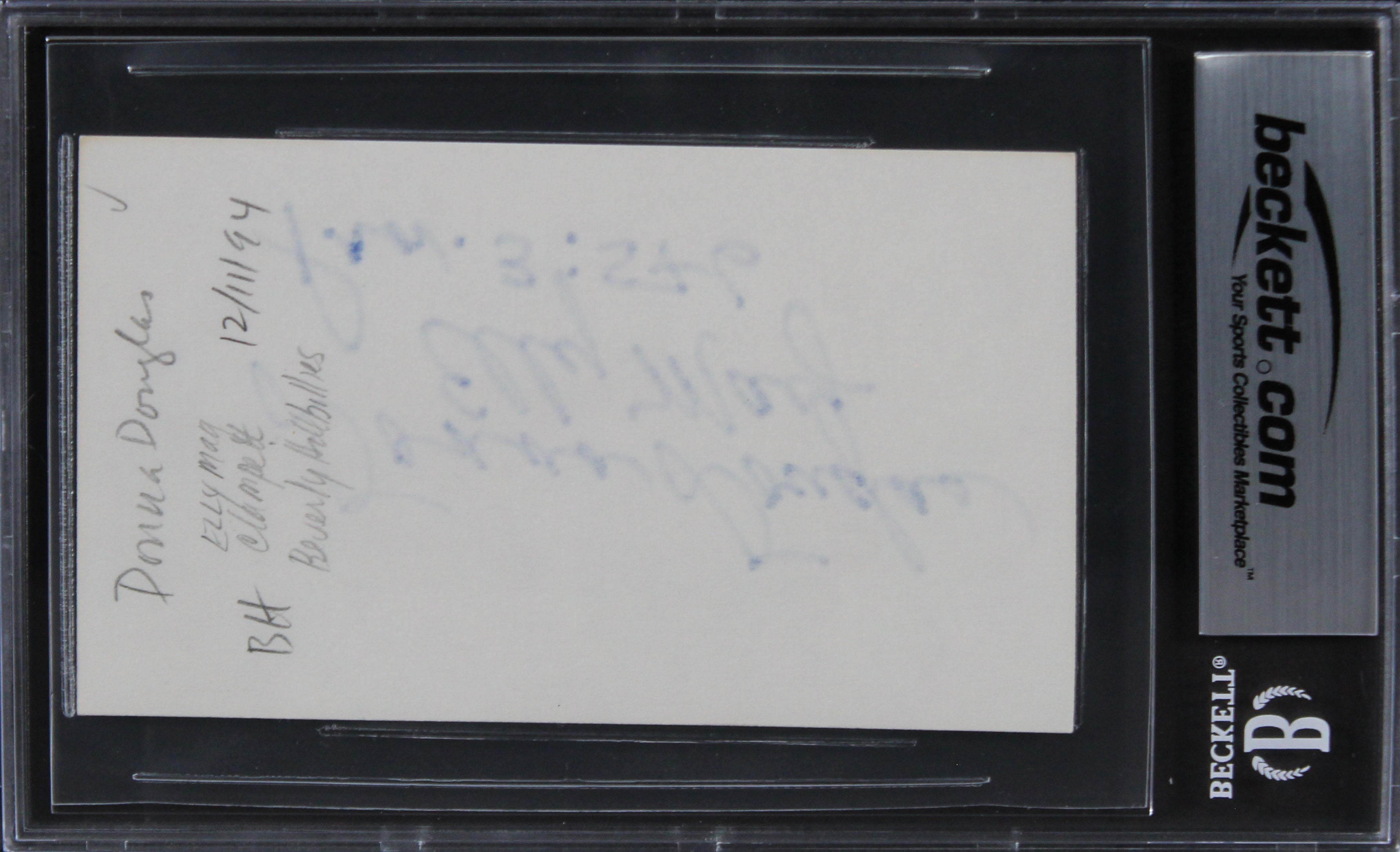 Donna Douglas The Beverly Hillbillies "Elly May" Signed 3x5 Index Card BAS Slab