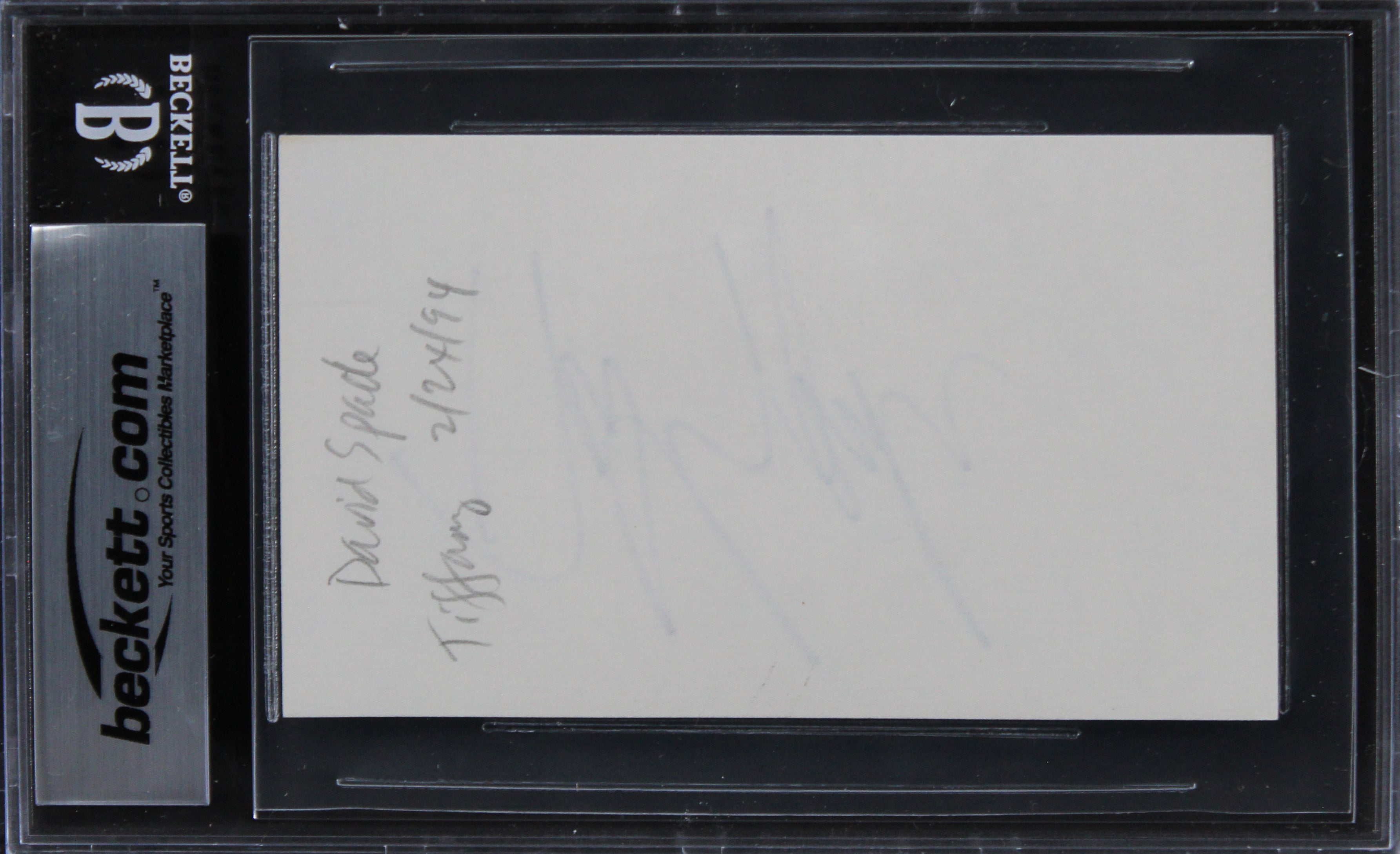 David Spade Joe Dirt Authentic Signed 3x5 Index Card Autographed BAS Slabbed