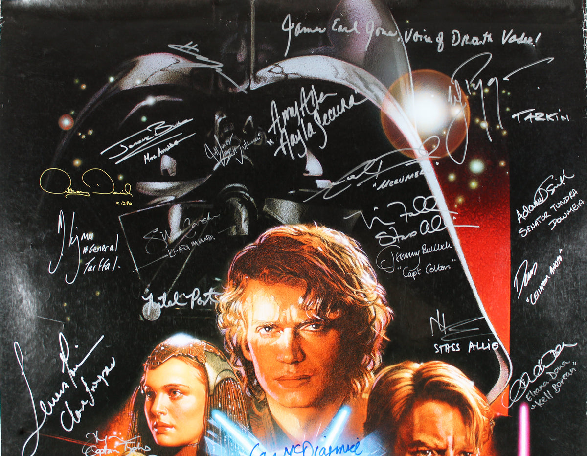 Star Wars Episode III (37) Lee, Portman, Mayhew Signed 27x40 Poster BAS #WN01166