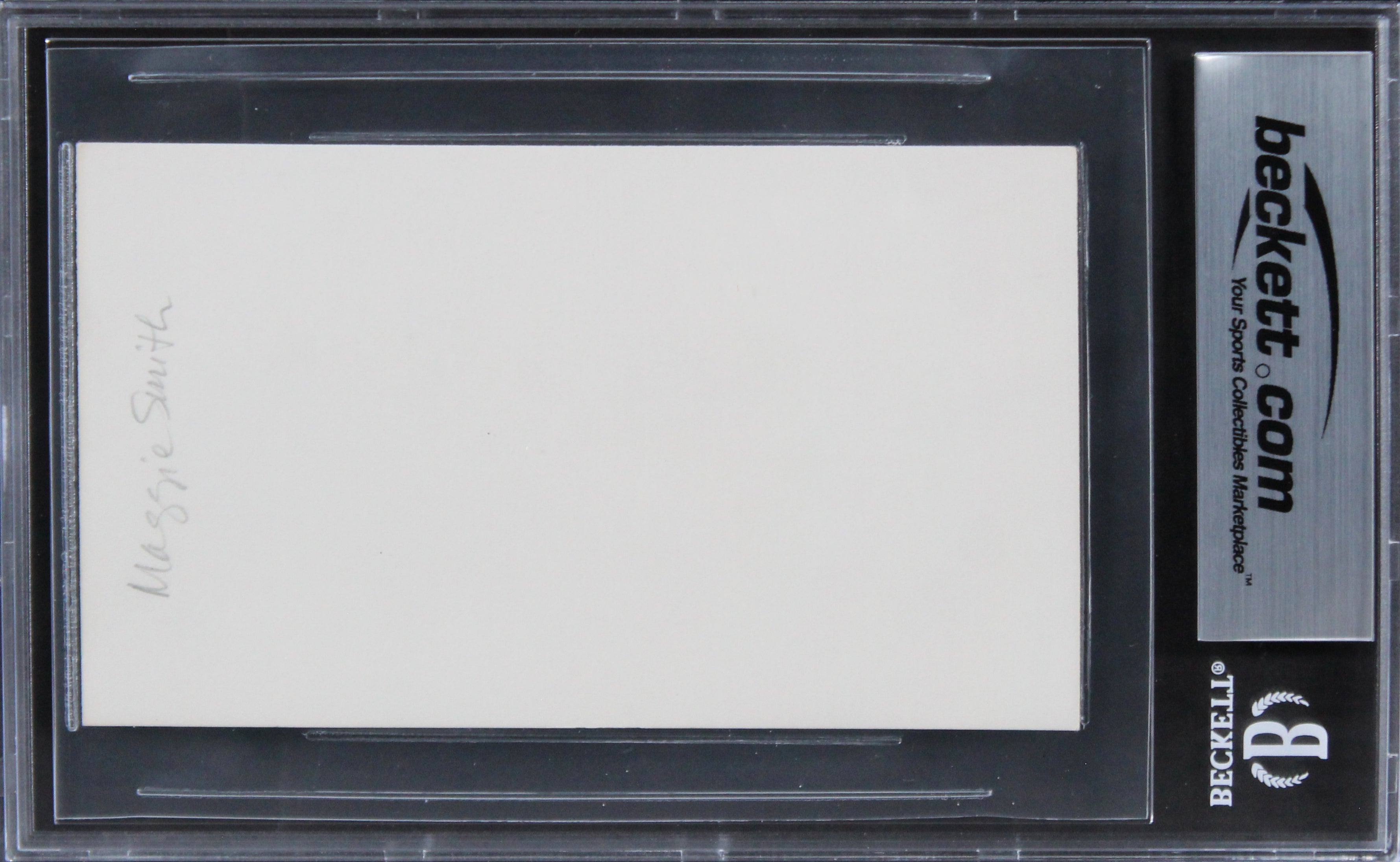 Maggie Smith Gosford Park Authentic Signed 3x5 Index Card BAS Slabbed