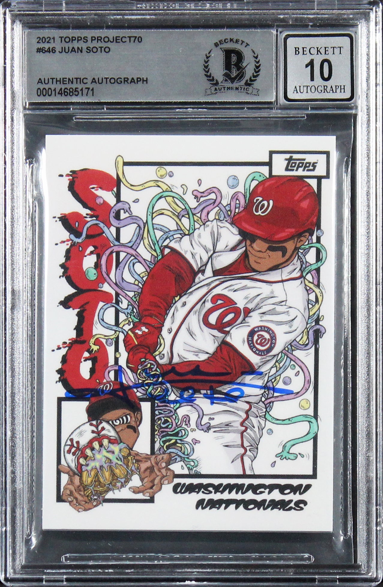 Padres Juan Soto Signed 2021 Topps Project70 #646 Card Auto 10! BAS Slabbed