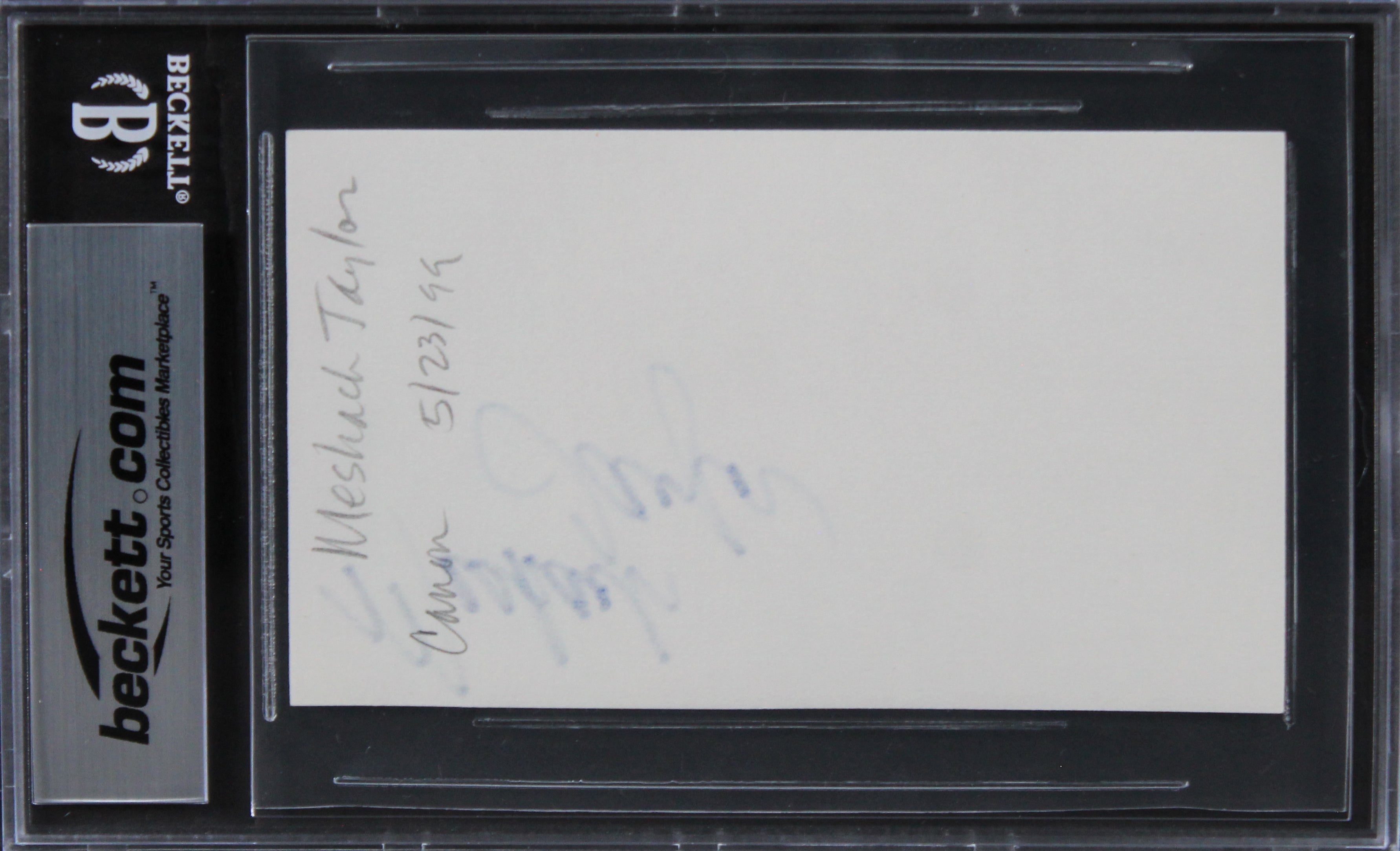 Meshach Taylor Designing Women Authentic Signed 3x5 Index Card BAS Slabbed