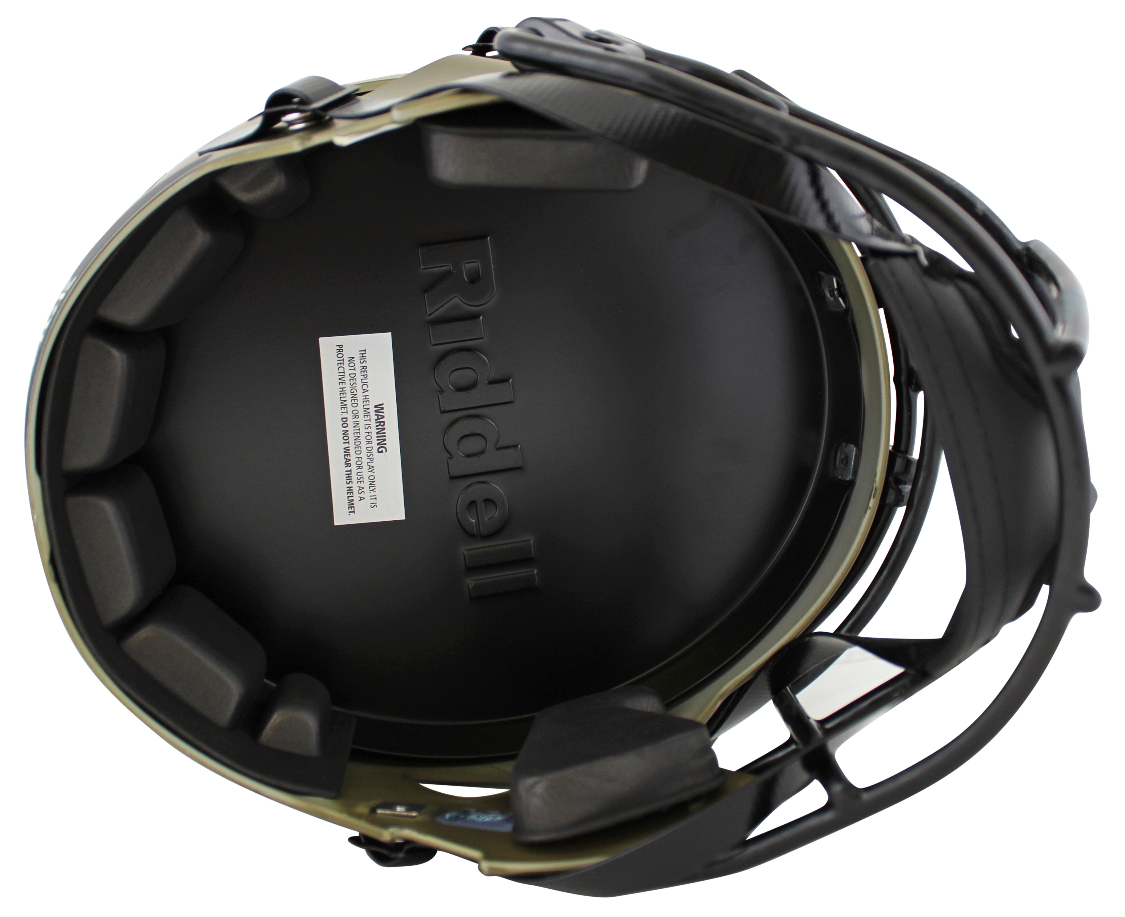 Rams Eric Dickerson "HOF 99" Signed Salute To Service F/S Speed Rep Helmet BAS W