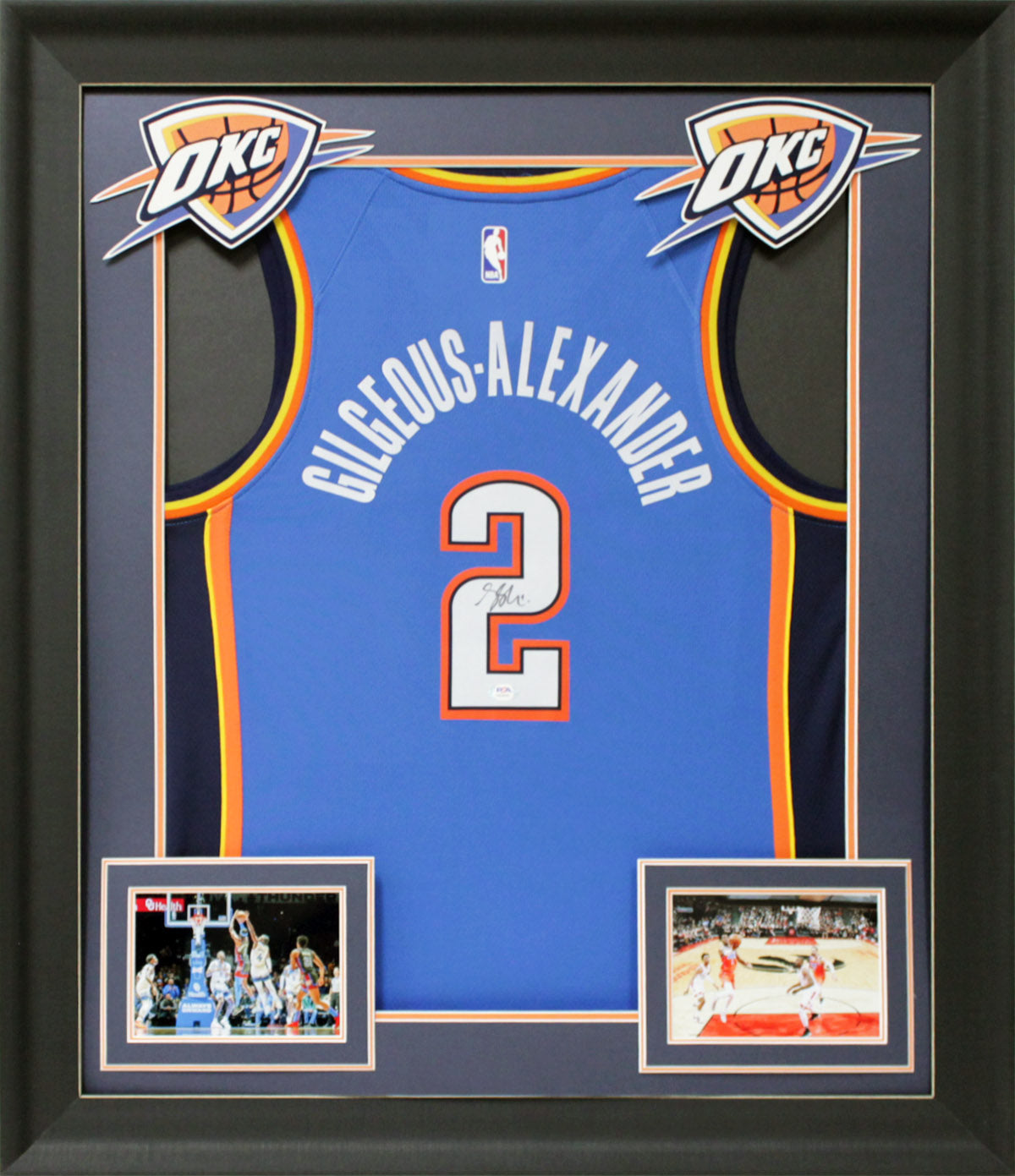 Thunder Shai Gilgeous-Alexander Signed Blue Nike Swingman Framed Jersey PSA/DNA