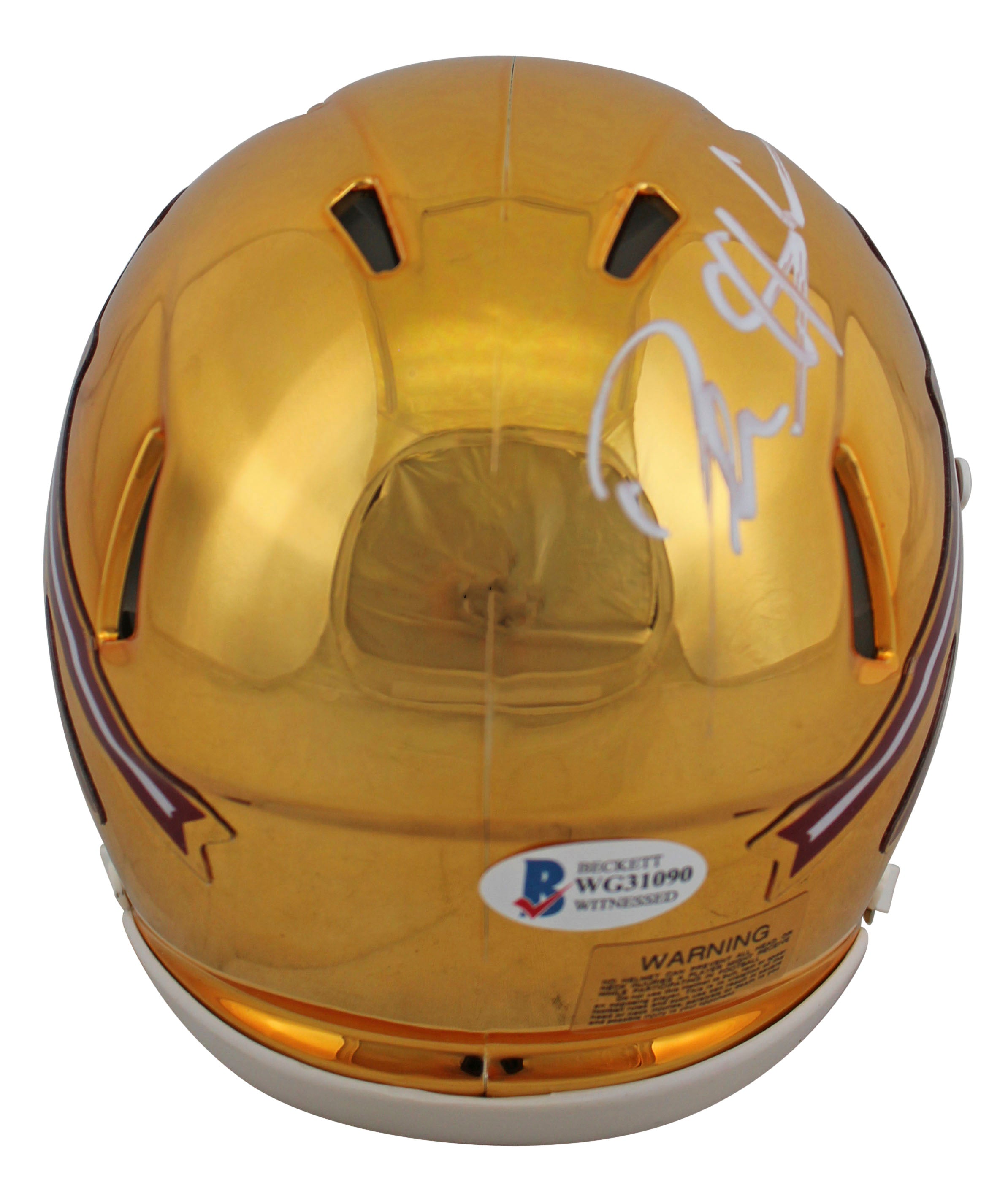 Florida State Deion Sanders Authentic Signed Chrome Mini Helmet BAS Witnessed