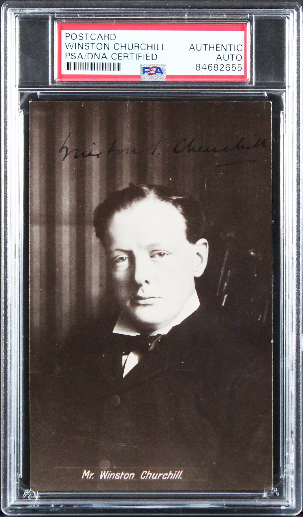 Winston Churchill Authentic Signed 3.125x5.5 Postcard PSA/DNA Slabbed