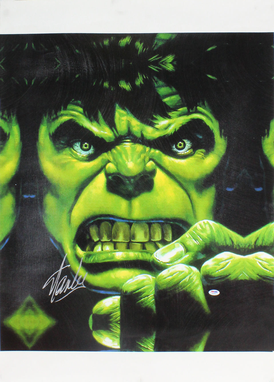 Stan Lee Marvel Authentic Signed 20x24 The Hulk Canvas Autographed PSA #W18567
